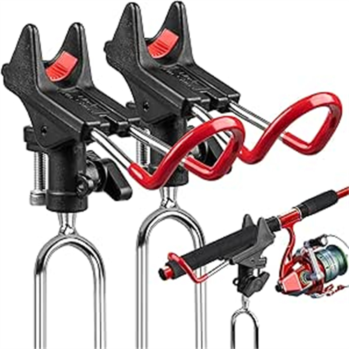 2 Fishing Rod Holders With Universal Joints For Floor Mounting—Party Accessories Set photo 1