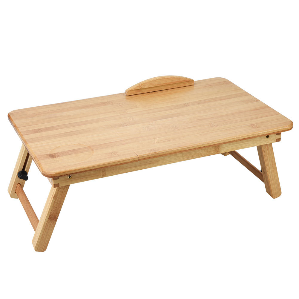 Portable Foldable Wooden Bamboo CompuLaptop Table Sofa Bed Office Laptop Stand Adjustable 50*30 photo 4