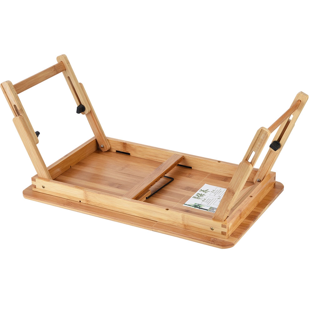 Portable Foldable Wooden Bamboo CompuLaptop Table Sofa Bed Office Laptop Stand Adjustable 50*30 photo 1