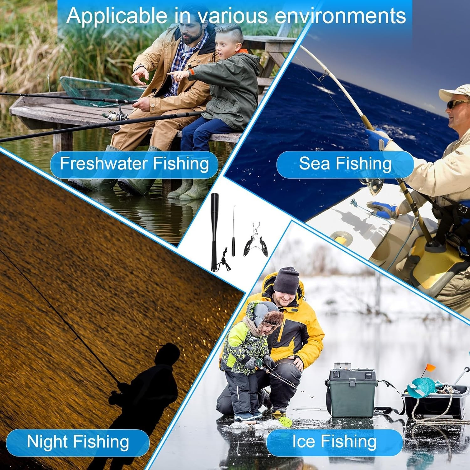 3TLG Fishing Fish Killer Set, 24.5 Cm, Aluminum Fish Stunner, Carp Fishing Accessory With Fishing Pliers And Hook Remover, Fishing For Beginners, Anglers, Predatory Fish For Spin Fishing photo 2