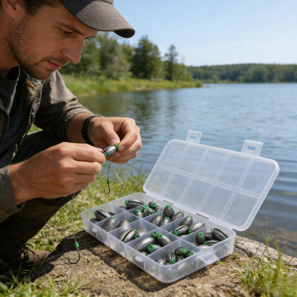 50-Piece Fishing Sinker Set, Sinkers 2–20 G In A Storage Box, Bottom Fishing Sinkers For Rivers & The Ocean, Complete Fishing Sinker Set For Beginners & Professionals—Tool Kits photo 1