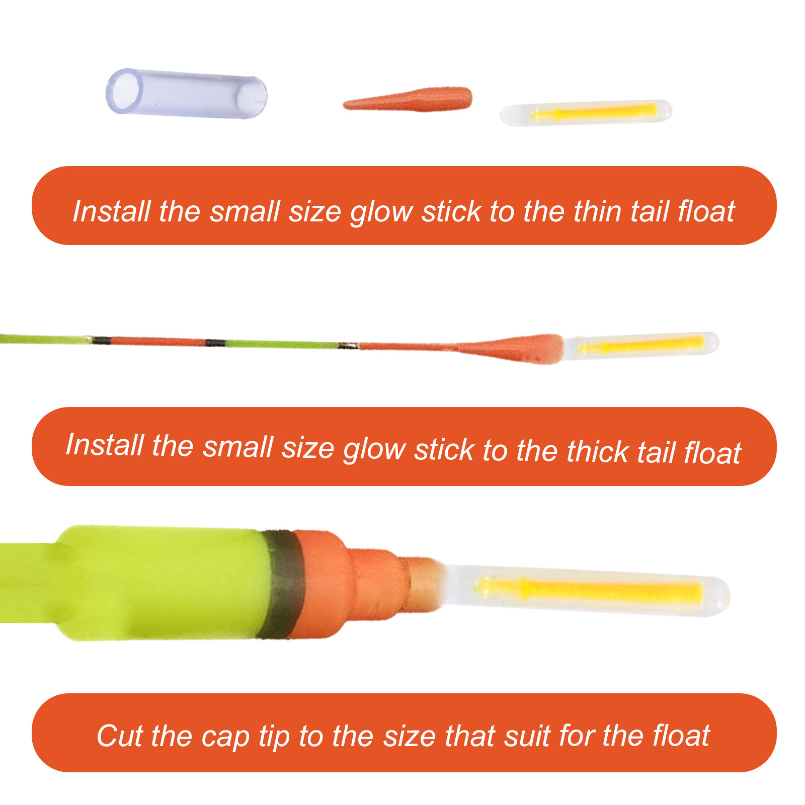 Fishing Glow Sticks, 50-Piece Set - 50-piece Set For Twilight Activities - Party Supplies Set photo 3