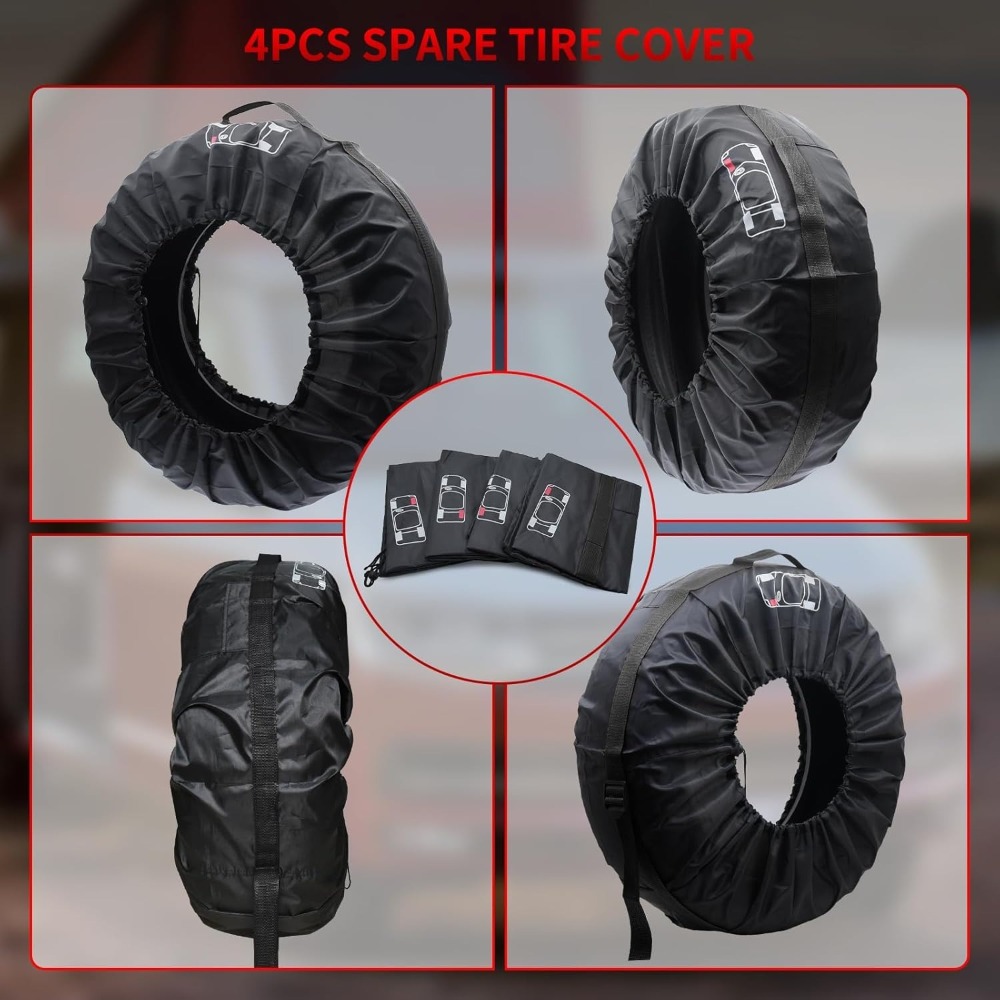 Multi-piece Party Value Pack, Tire Bag Set 18–22 Inches, 4-Piece Tire Storage Bag, Tire Protection Cover For Convenient Transport And Storage, Black (Diameter 80 Cm) photo 2