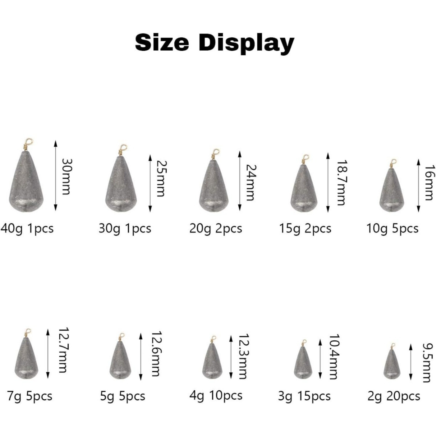 65-Piece Fishing Weight Set With 10-Compartment Storage Box, 40g To 2g, For Anglers And Fishing Parties—Accessory Set photo 5