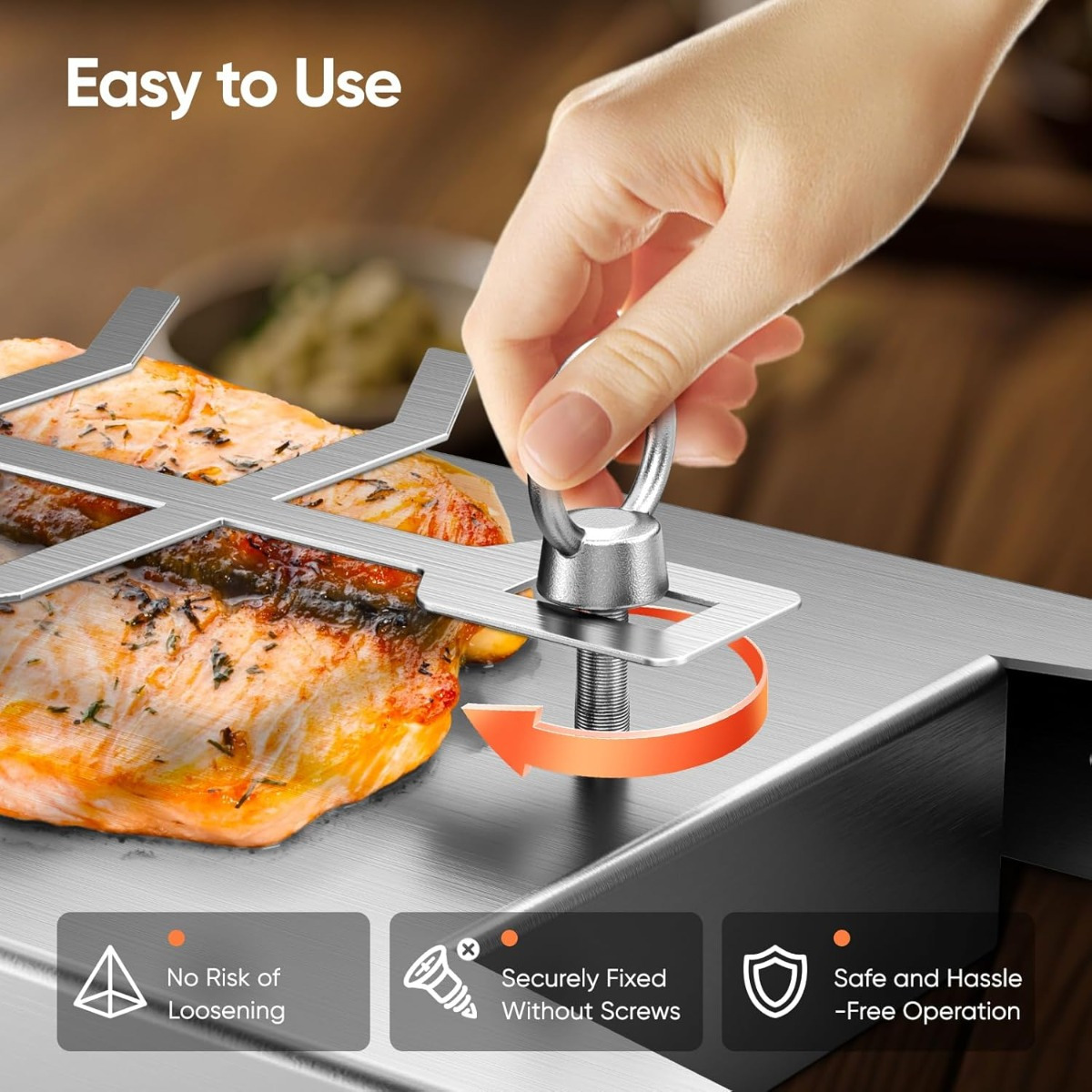 Stainless Steel Flammlachs Board - Decorative Party Accessories For Buffets And Food Presentation photo 3