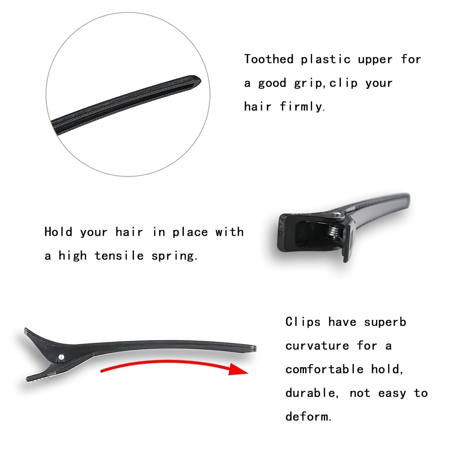 -Party Gifts: Black Hair Clip, 16-Segment Clips, For Hairdressers, Hair Clip For Women photo 3