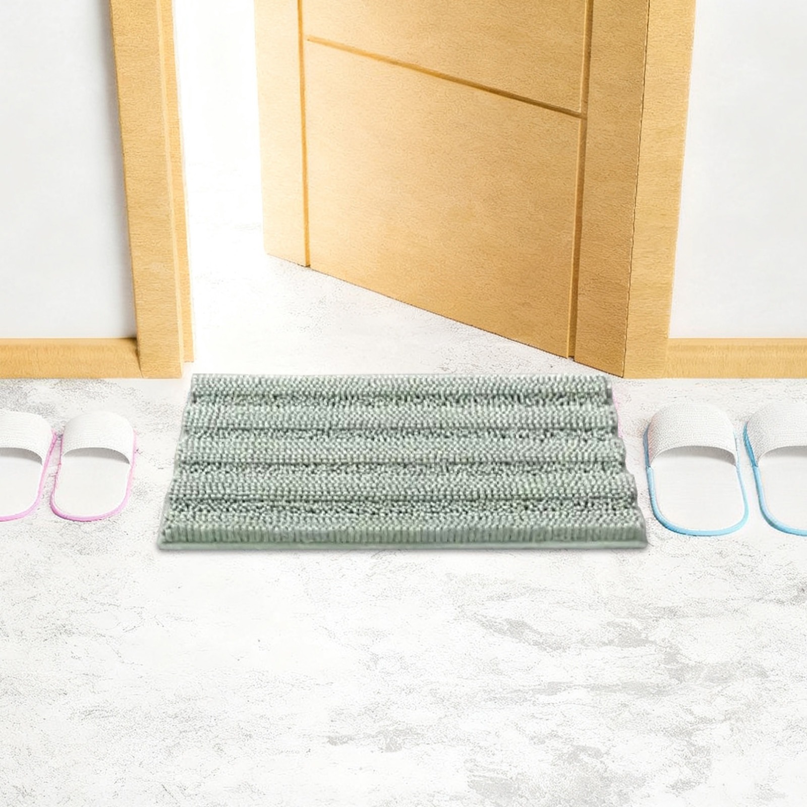 2-piece Set Of Sage Green Bath Mats, Machine-washable Bathroom Mat Set (81 X 51 Cm + 61 X 43 Cm) photo 3