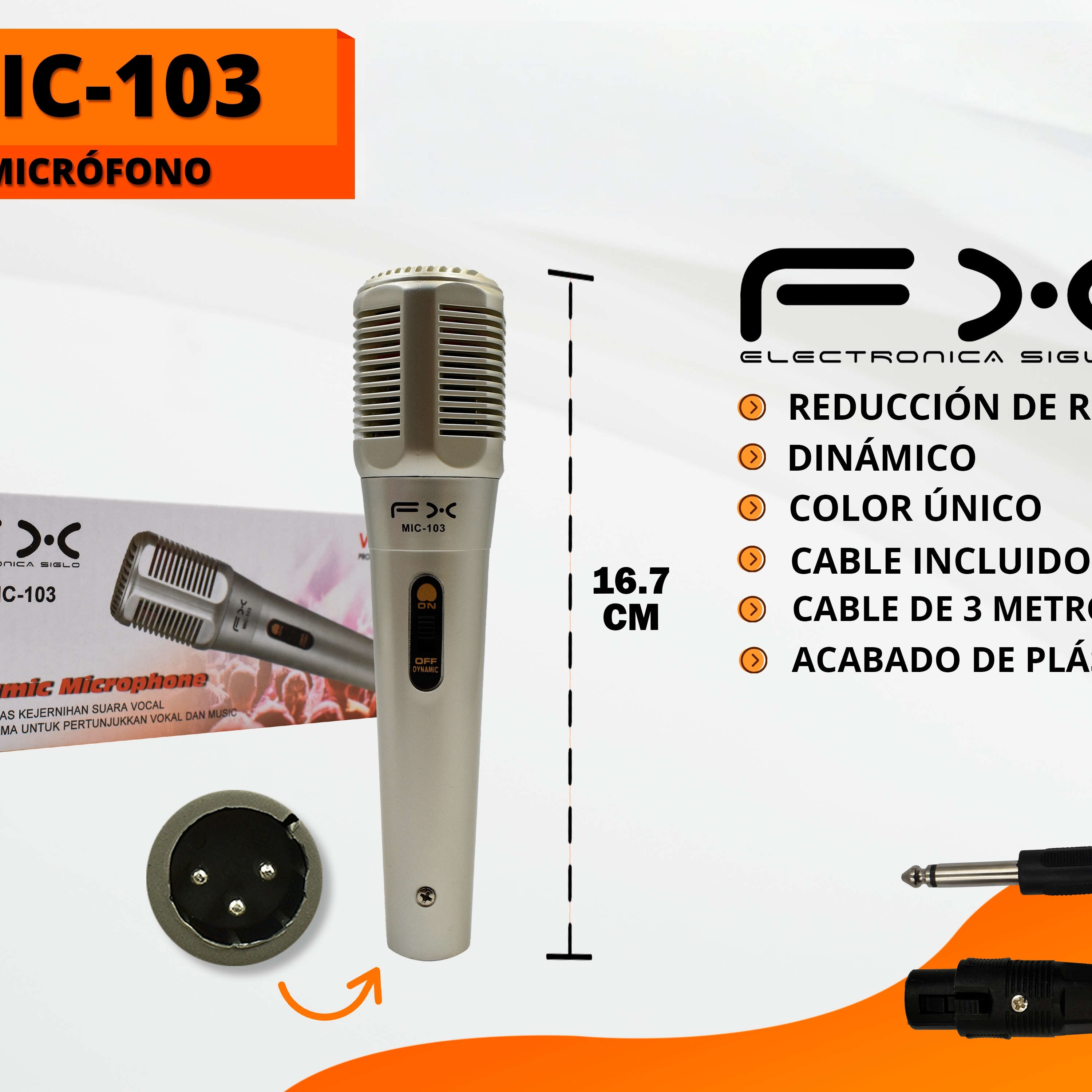 Dynamic Noise-canceling Microphone 3m Wired Microphone With Cable photo 2