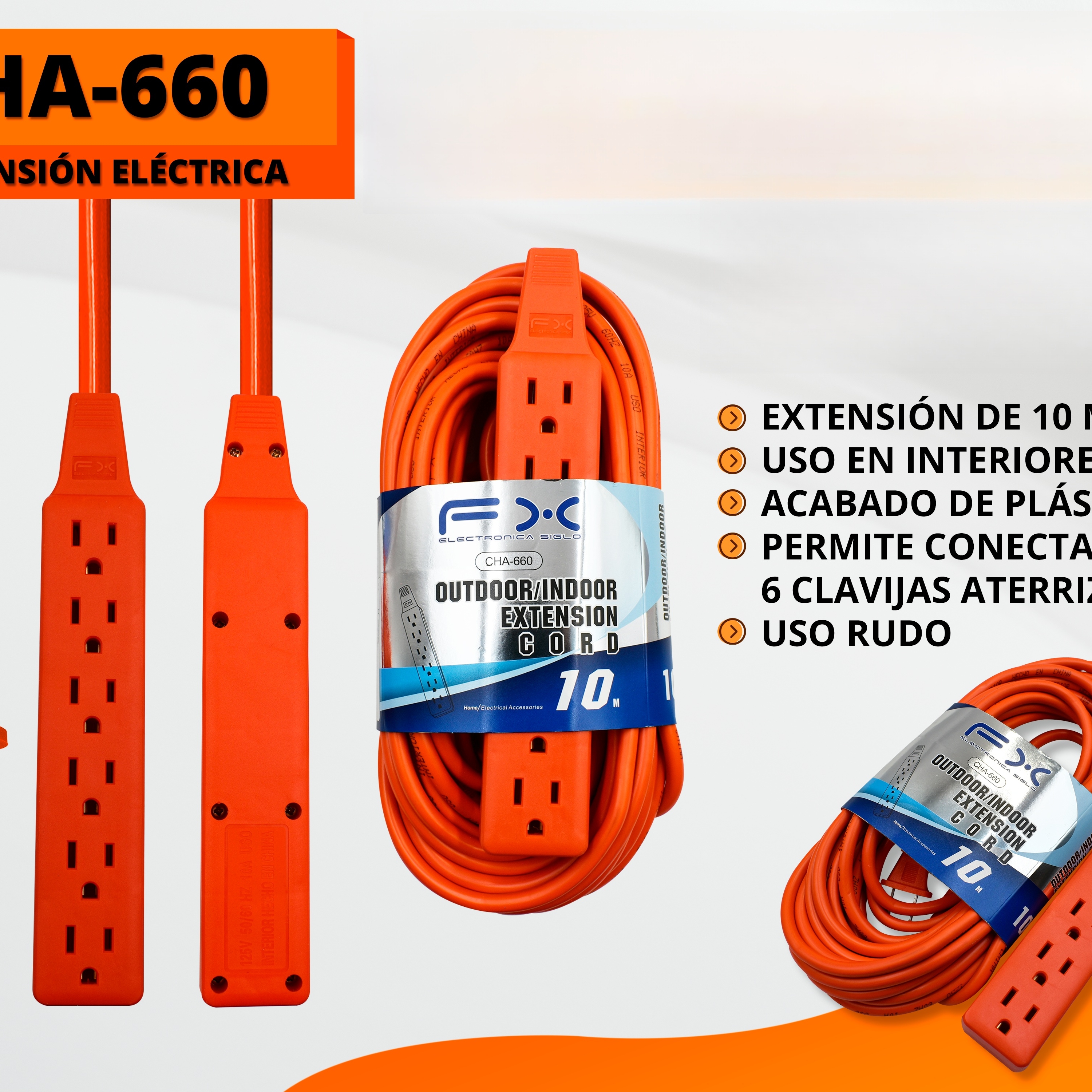 Extension Cord Socket 10.6m Slot Plug Strip Orangefor Homelong Power Strip photo 2