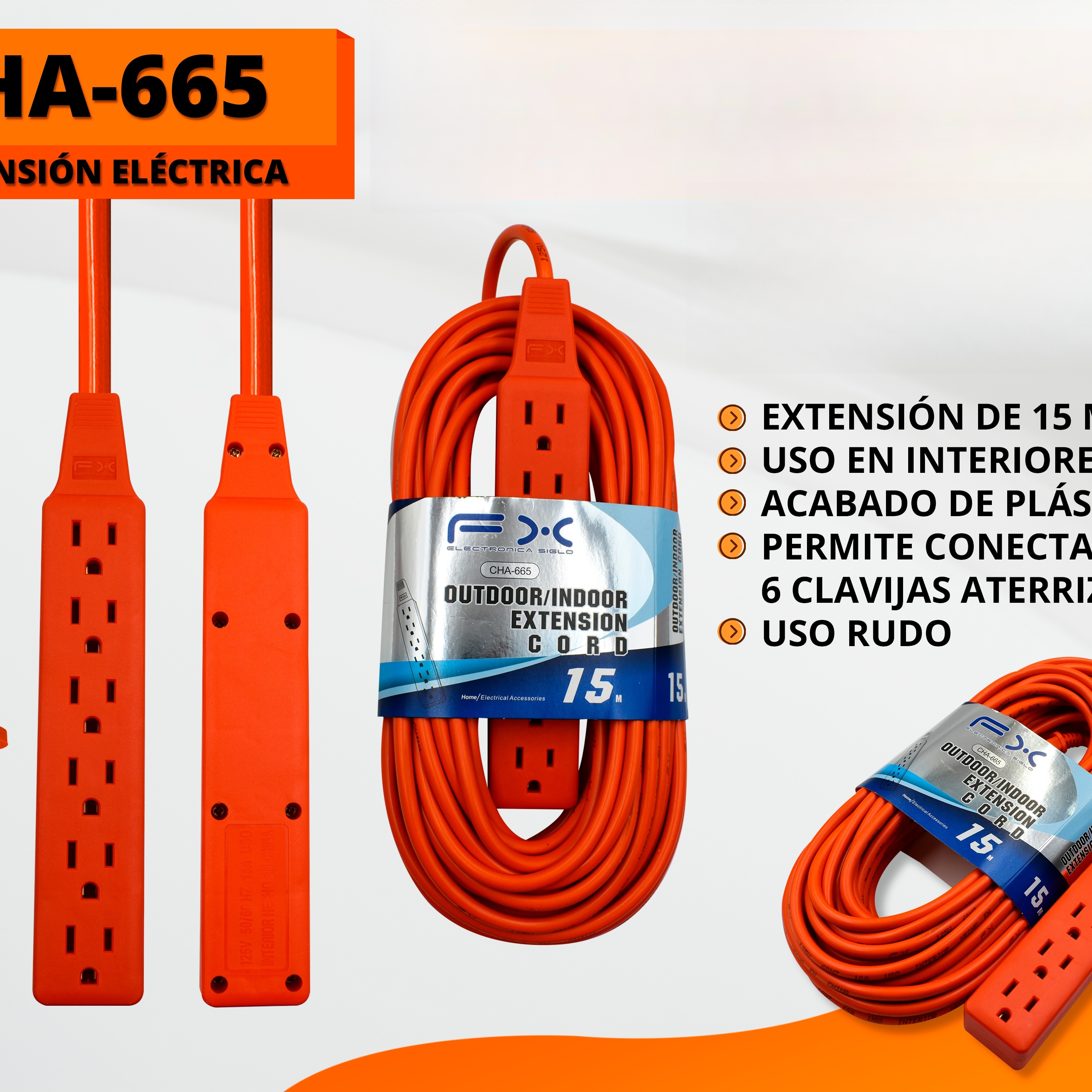 Power Extension Cord Strip 15.6m Outlet Socket For Indoor/outdoor Use photo 2