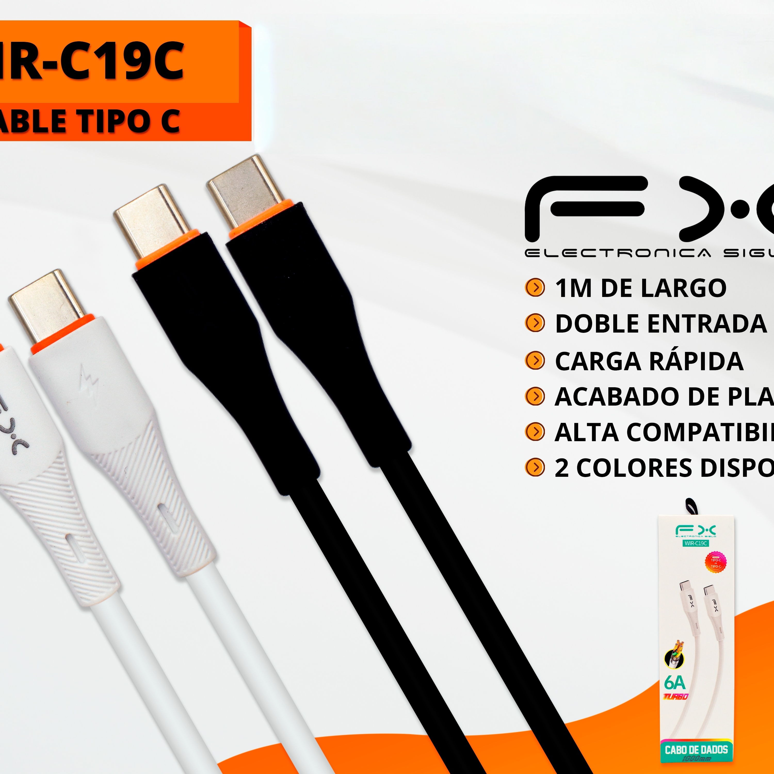 Type-c Double-ended Fast Charging Cable 6a Black 1m photo 1