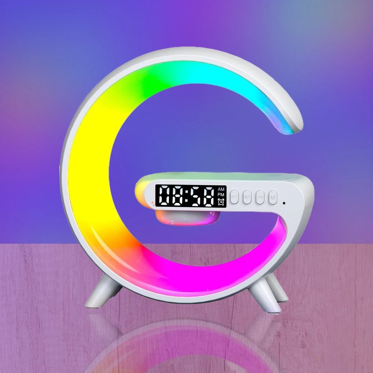 LED Smart G Lamp Intelligent Wireless Charger Bluetooth Speaker G Shape Lamp photo 3