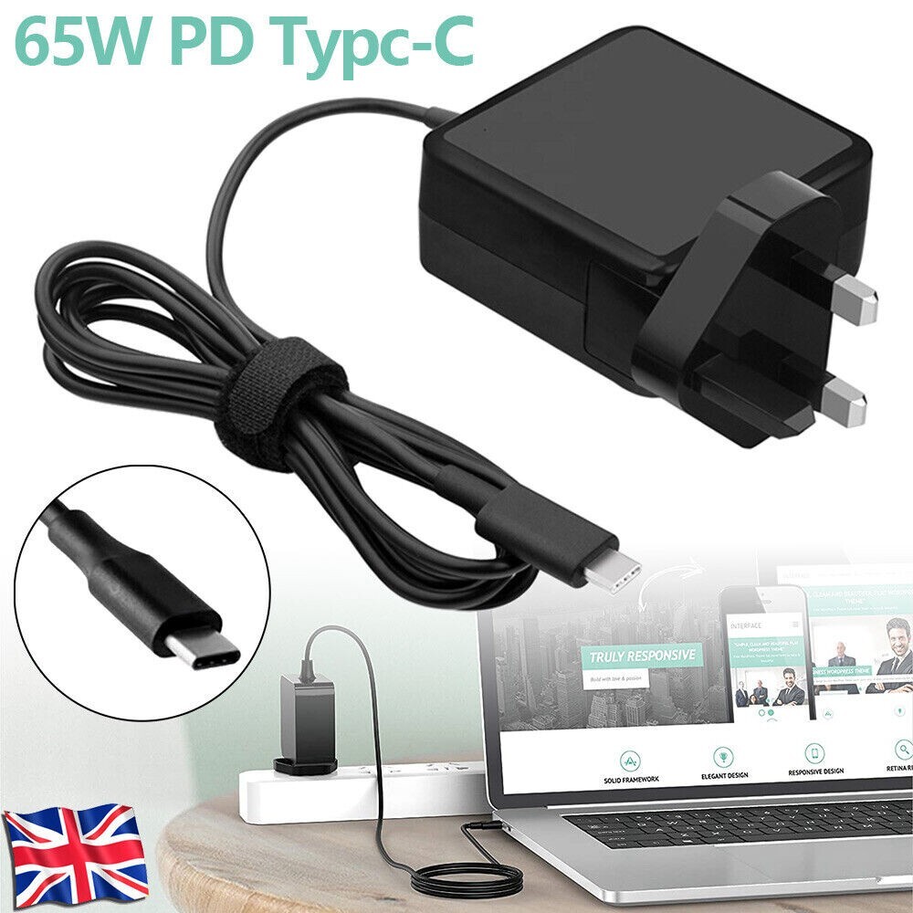 65W USB C Type-C Adapter Charger For DELL, HP, ASUS, Lenovo, Huawei,Acer Laptop photo 2