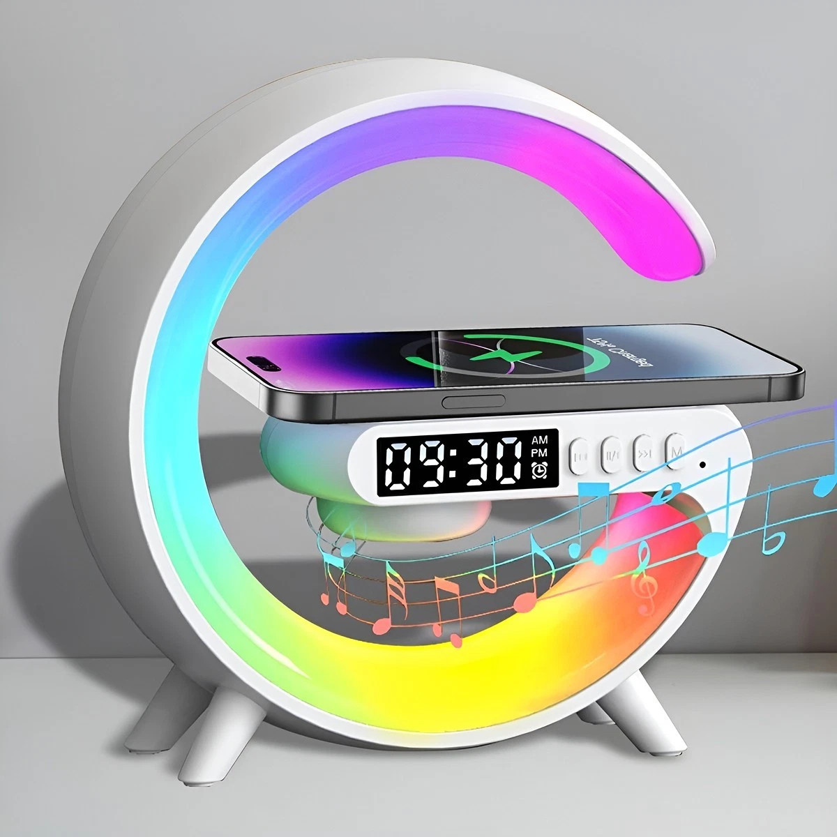 LED Smart G Lamp Intelligent Wireless Charger Bluetooth Speaker G Shape Lamp photo 1