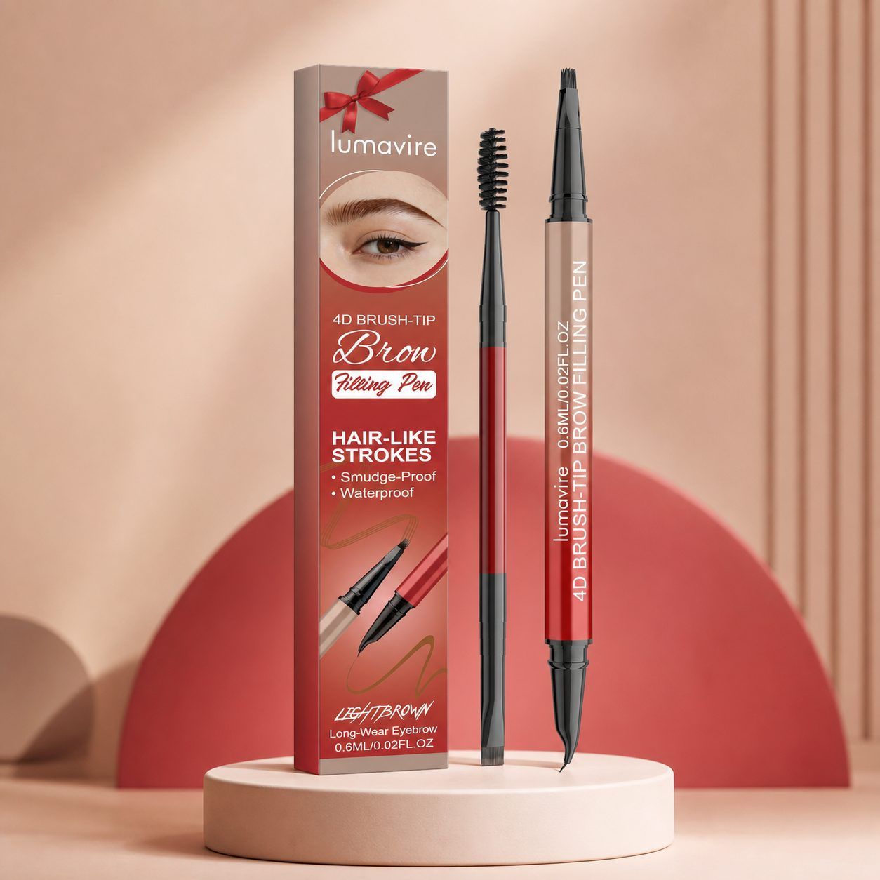 lumavire Four-Tip Eyebrow Pen, Light Brown, 0.6 ml photo 1