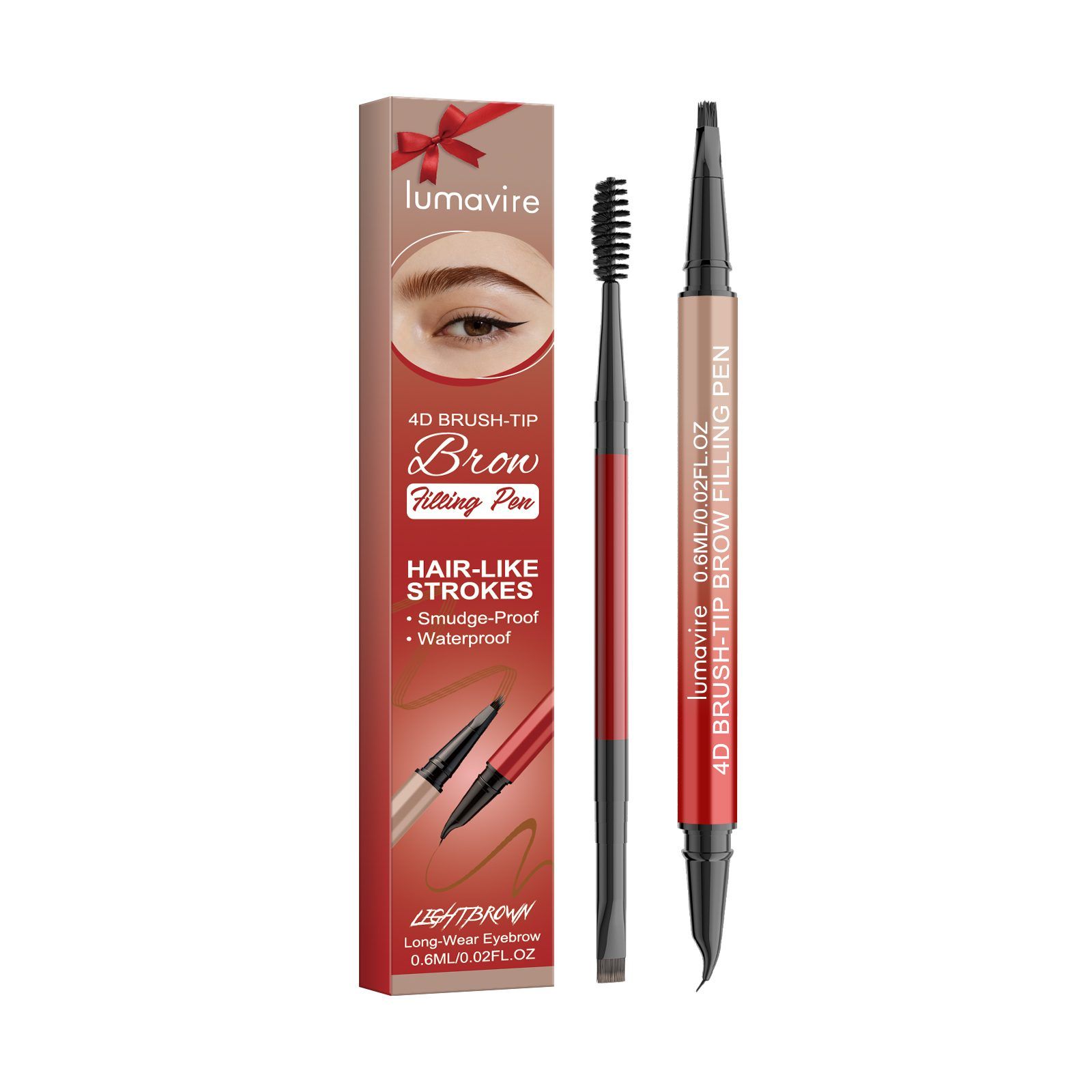 lumavire Four-Tip Eyebrow Pen, Light Brown, 0.6 ml photo 7