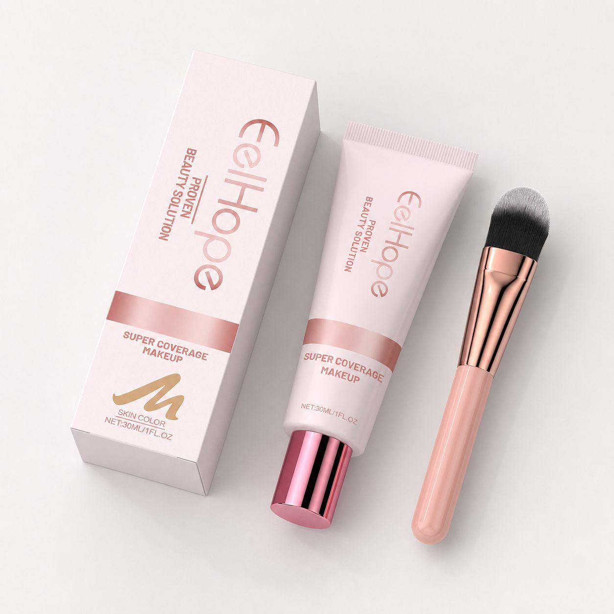 EELHOPE Concealer Foundation Liquid with Brush, Skin Tone, 1 Pieces photo 2