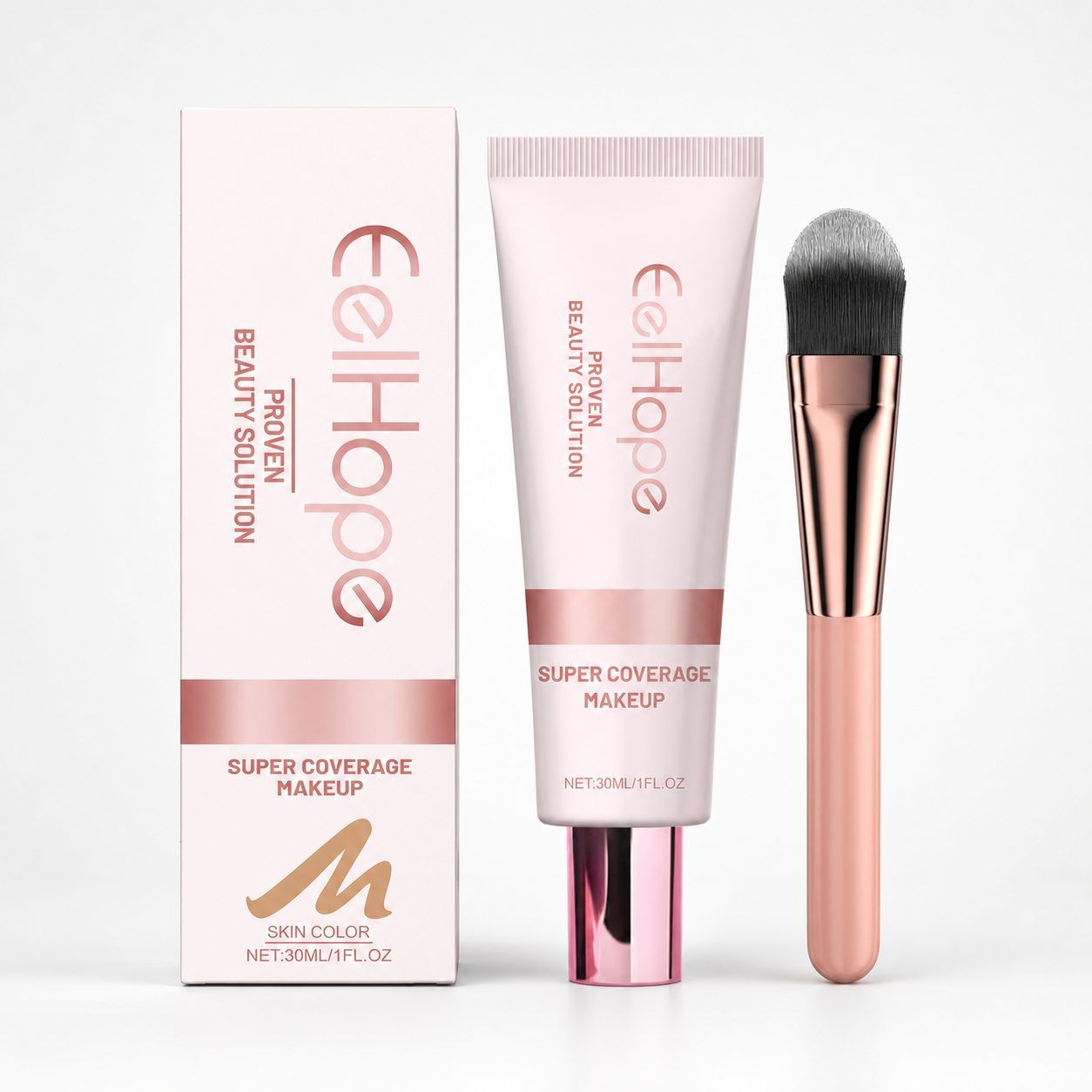 EELHOPE Concealer Foundation Liquid with Brush, Skin Tone, 1 Pieces photo 1