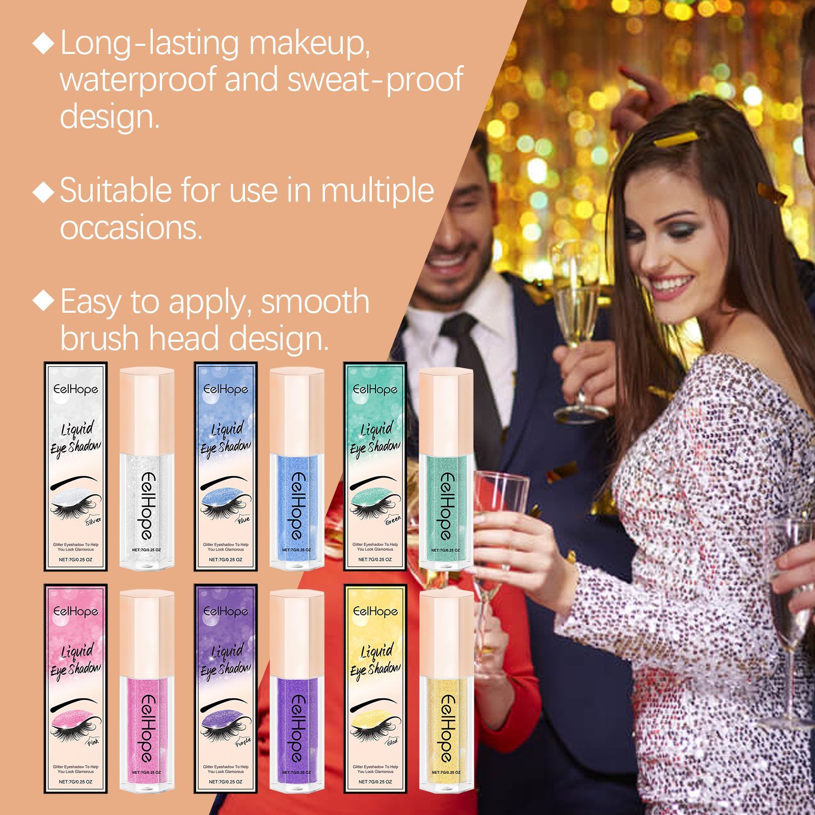 EELHOPE Shimmer Liquid Eyeshadow, Silver White, 7 g photo 8