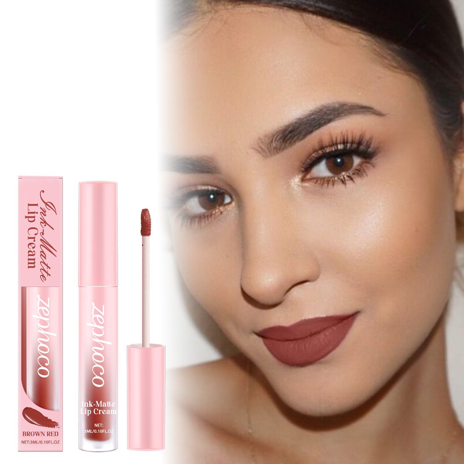 zephoco Matte Liquid Lip Color, Brown Red, 3 ml photo 2