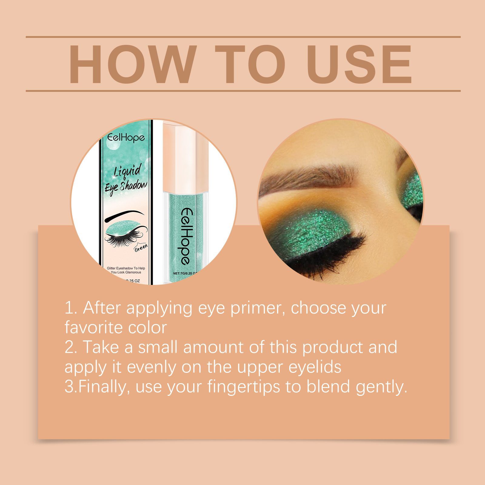 EELHOPE Shimmer Liquid Eyeshadow, Silver White, 7 g photo 3