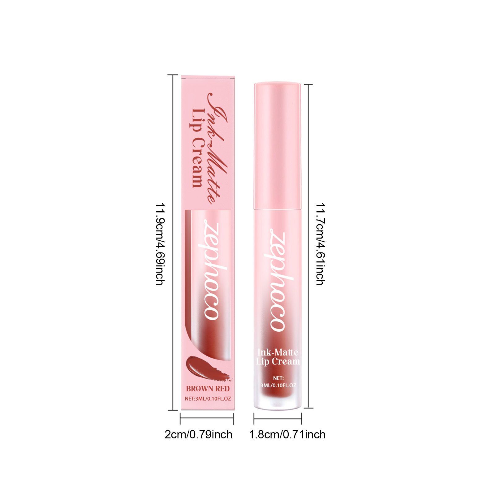 zephoco Matte Liquid Lip Color, Brown Red, 3 ml photo 5