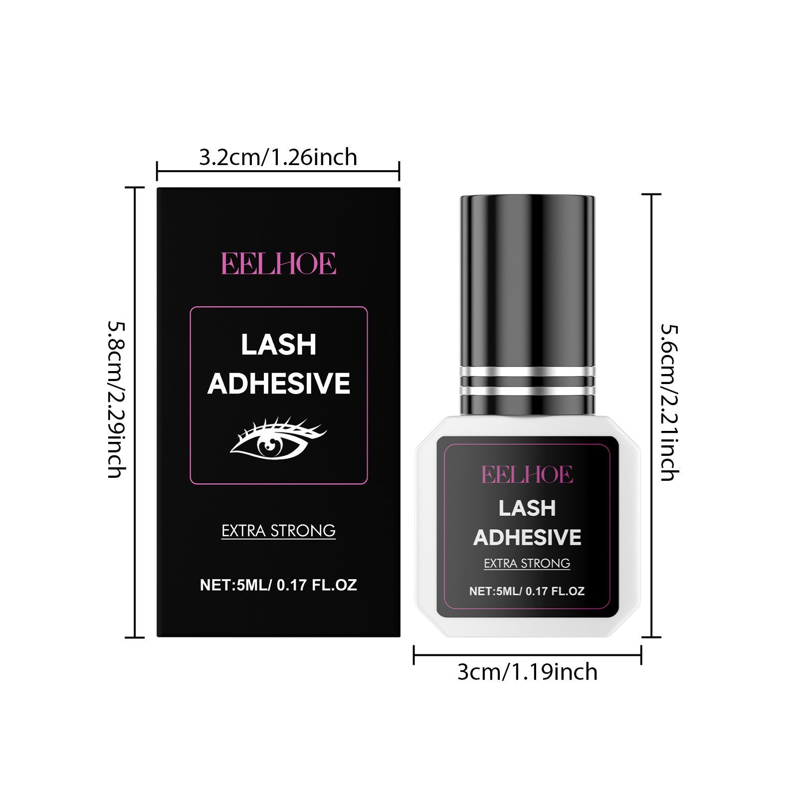 EELHOE False Eyelash Adhesive, Clear, 5 ml photo 5