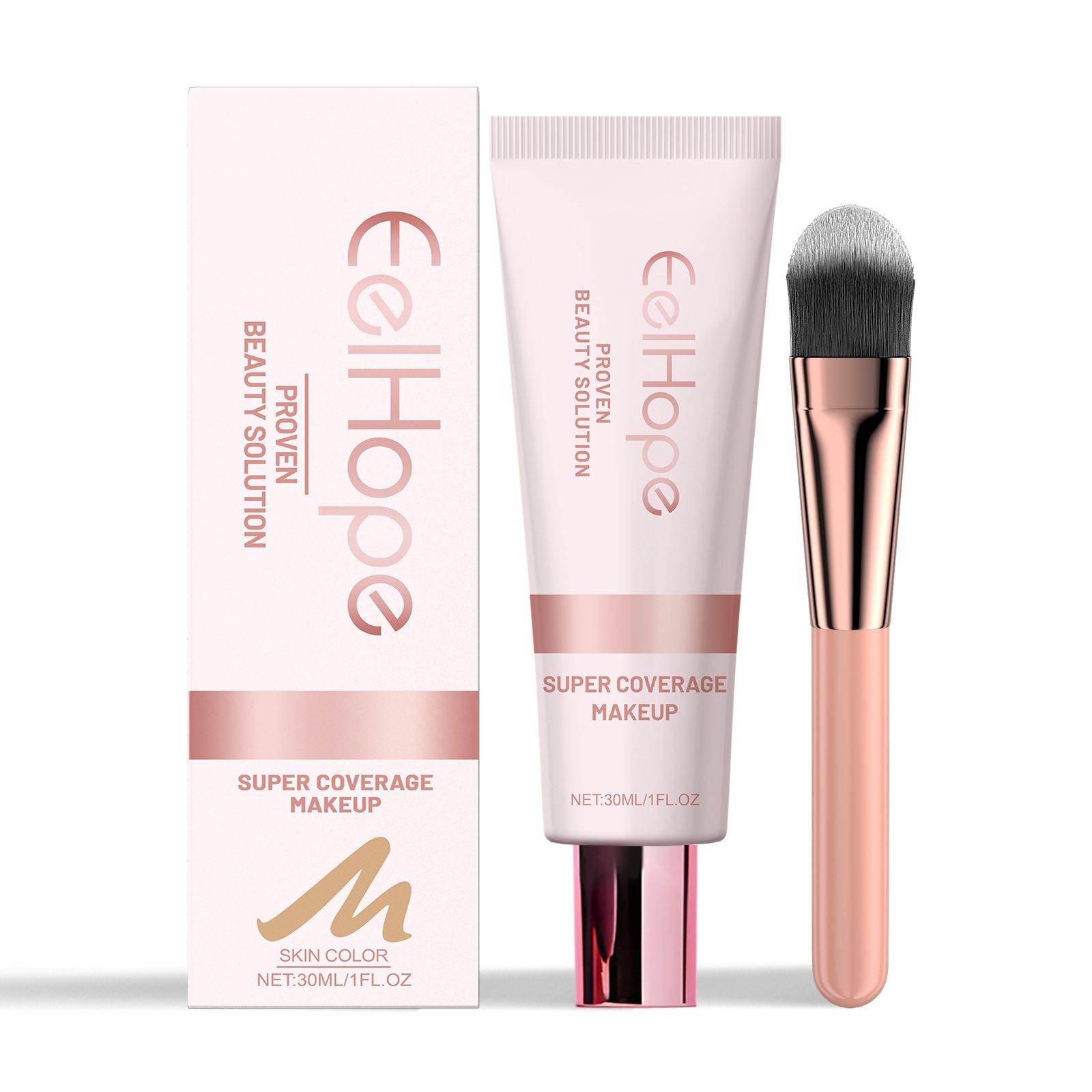 EELHOPE Concealer Foundation Liquid with Brush, Skin Tone, 1 Pieces photo 3