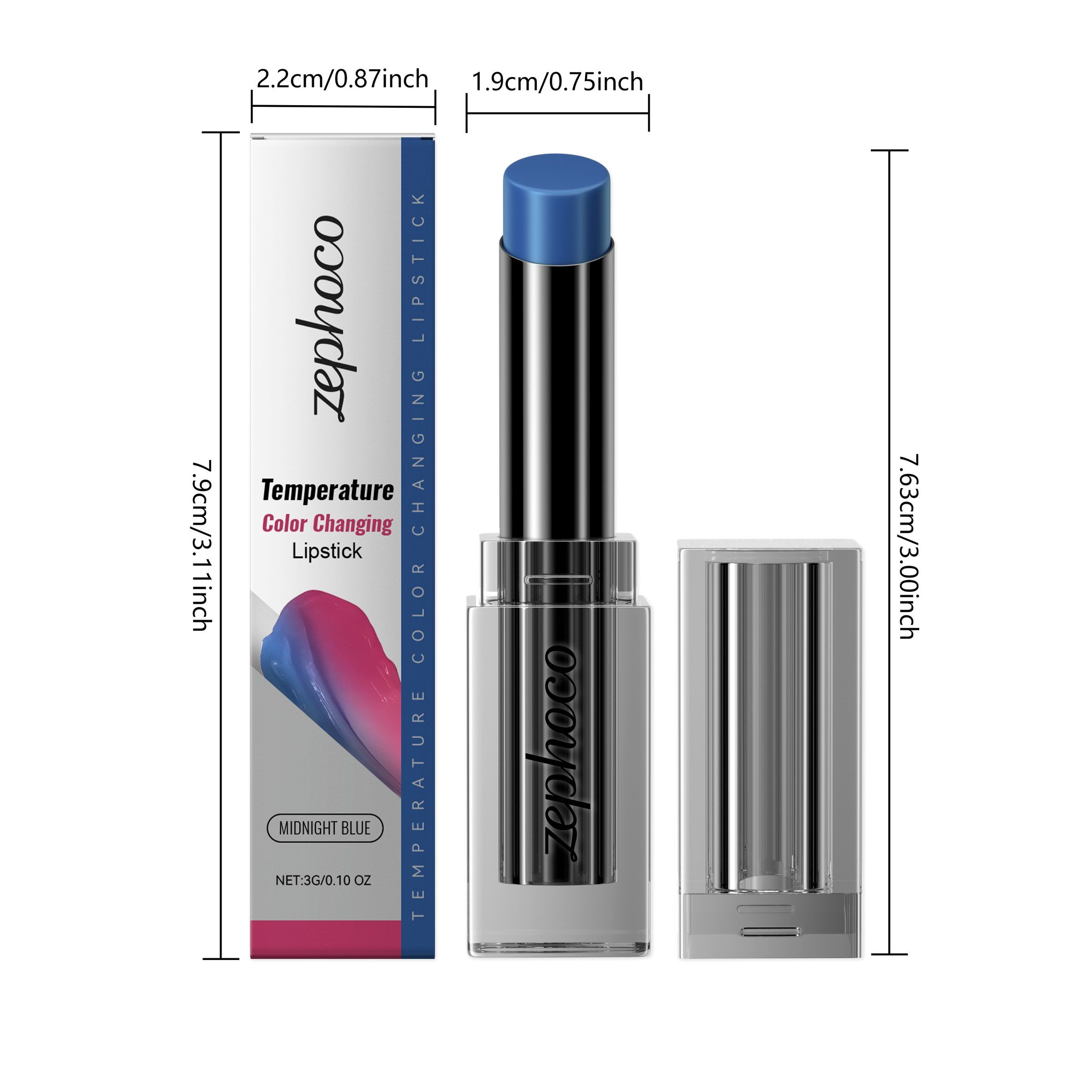 zephoco Tone-Adjusting Lipstick, Obsidian, 3 g photo 3