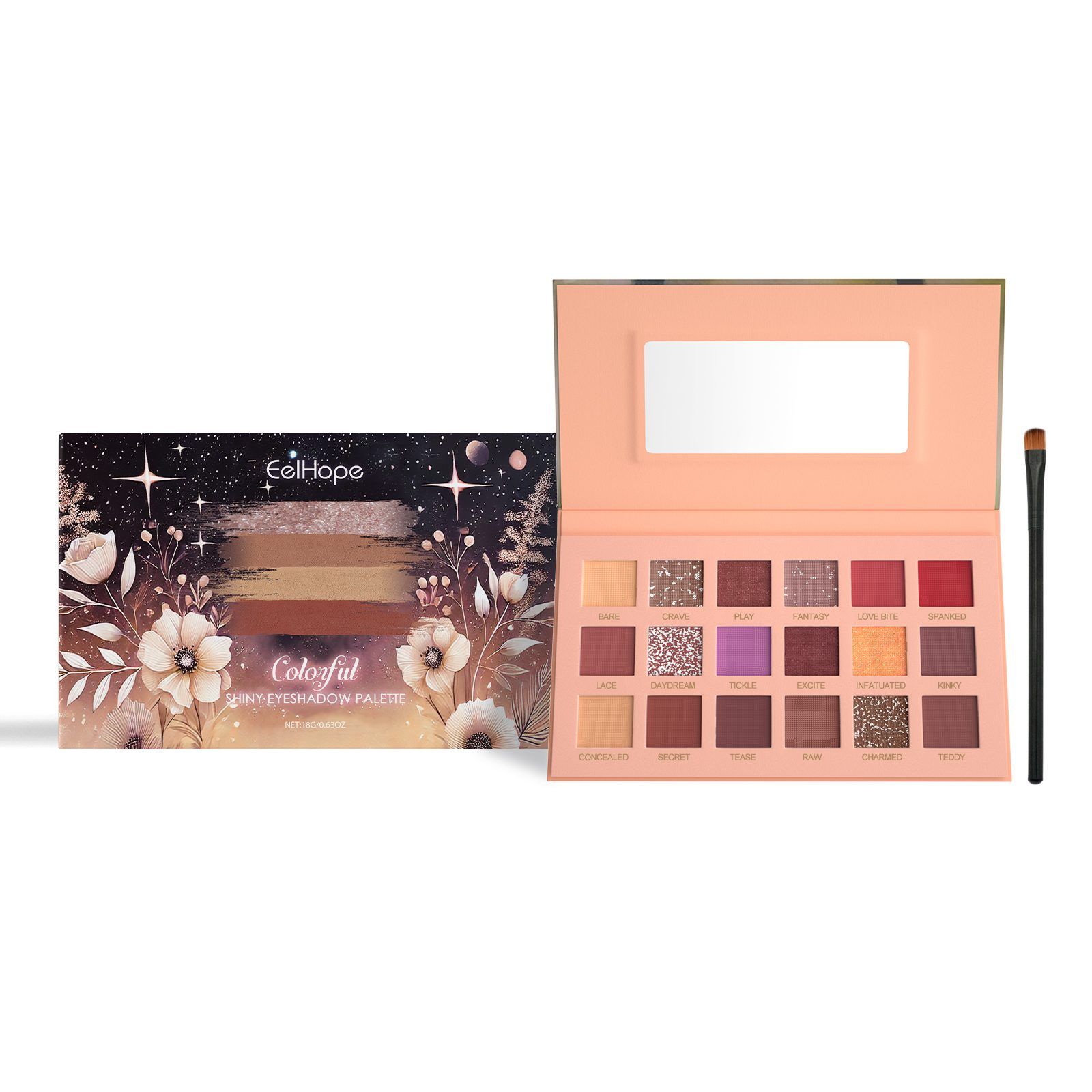 EELHOPE 18-Color Eyeshadow Palette, 18 g photo 1