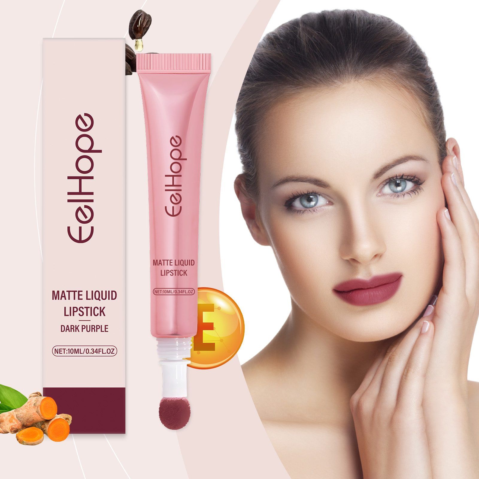 EELHOPE Matte Liquid Lip Color, Deep Purple, 10 ml photo 7