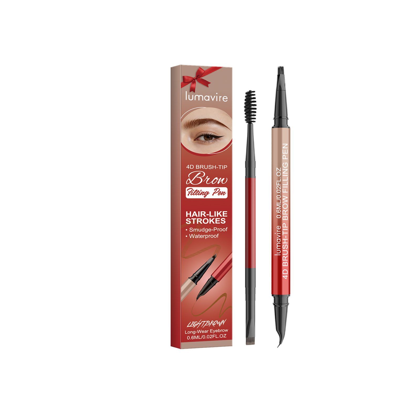 lumavire Four-Tip Eyebrow Pen, Light Brown, 0.6 ml photo 6