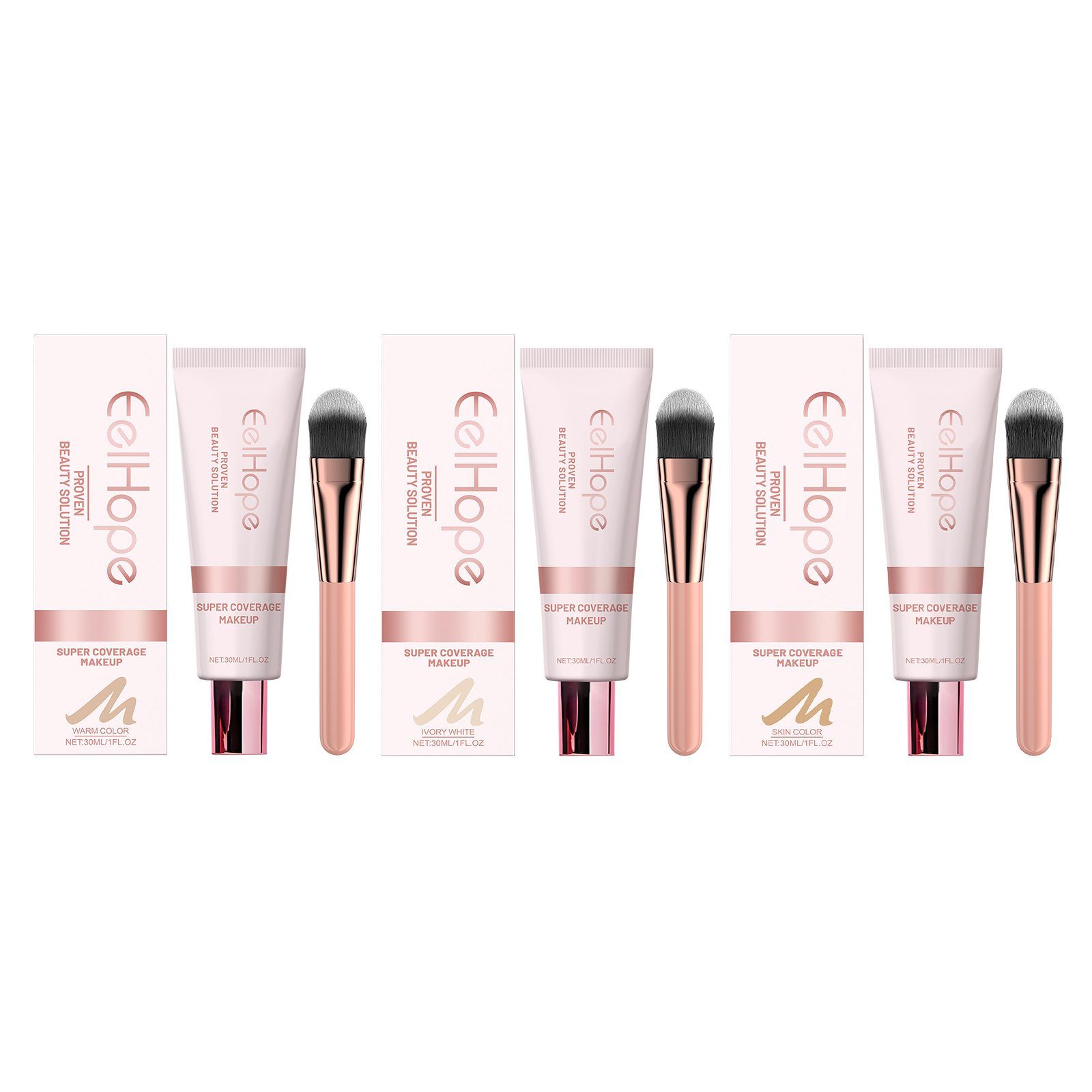 EELHOPE Concealer Foundation Liquid with Brush, Skin Tone, 1 Pieces photo 8