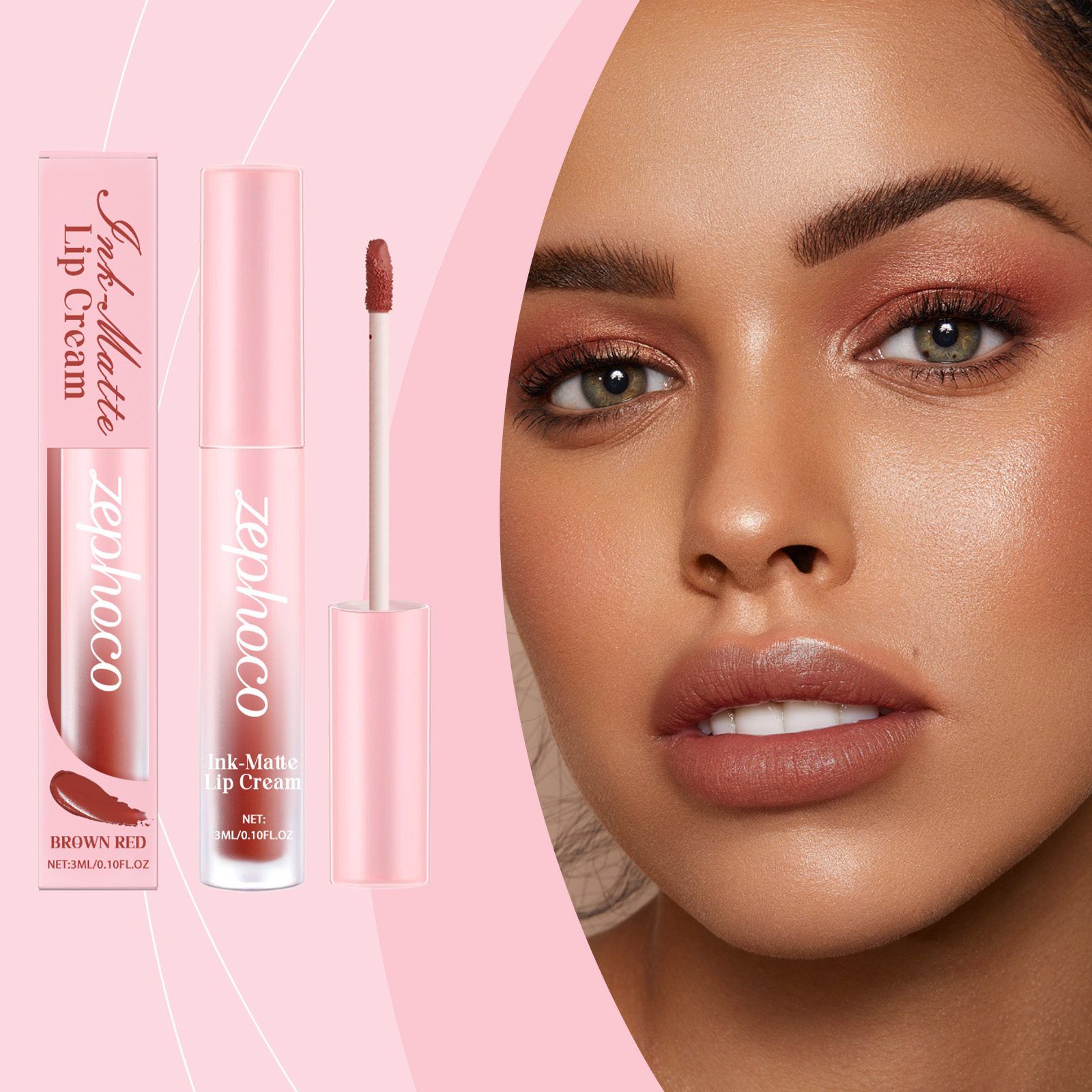 zephoco Matte Liquid Lip Color, Brown Red, 3 ml photo 3