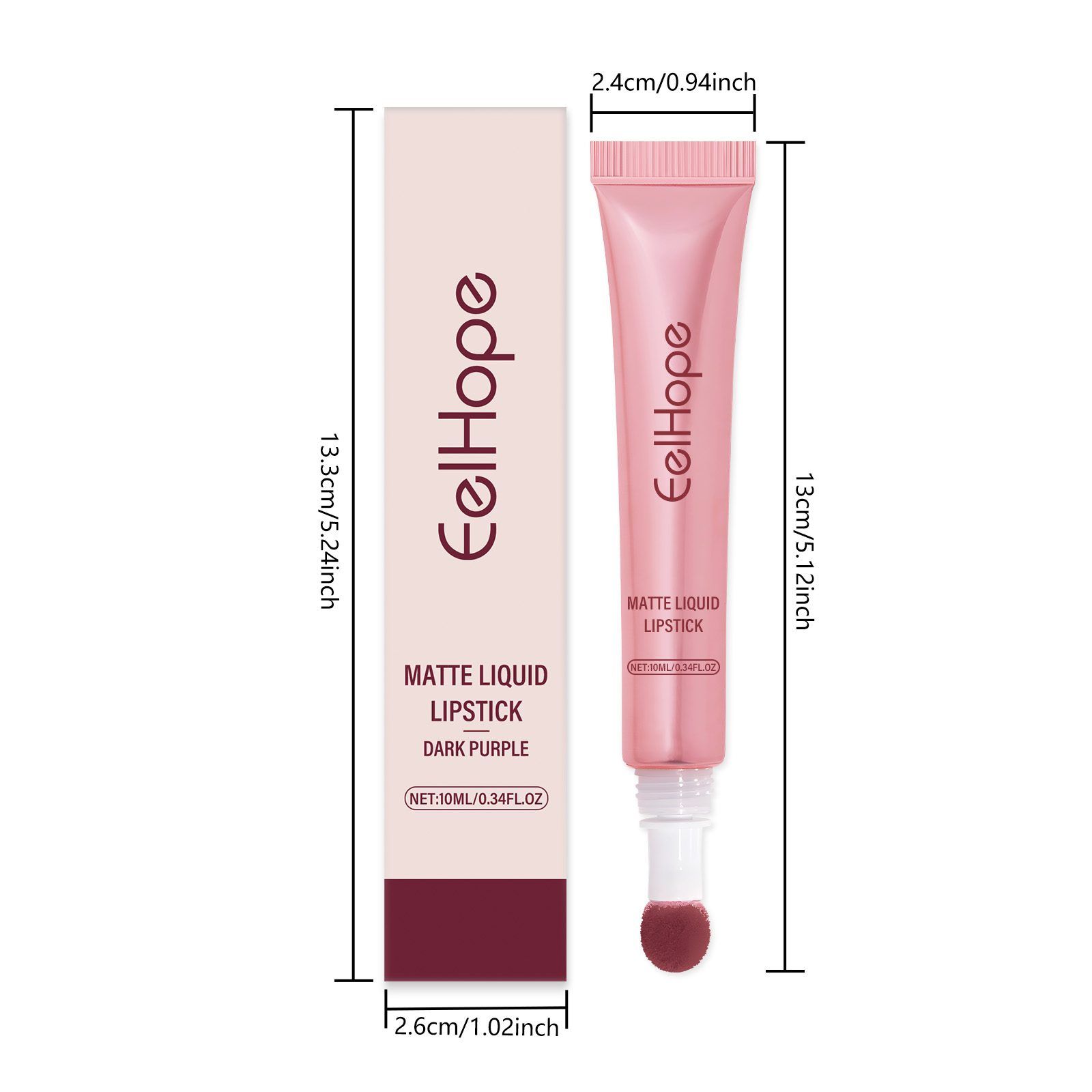 EELHOPE Matte Liquid Lip Color, Deep Purple, 10 ml photo 8