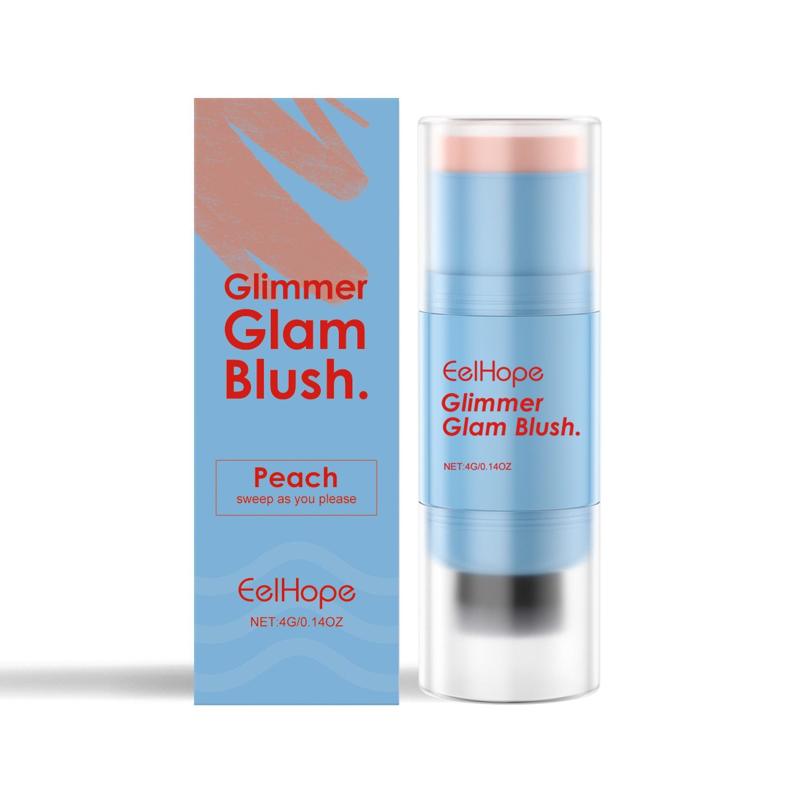 EELHOPE Dual-End Blush Stick with Brush, Peach, 4 g photo 7