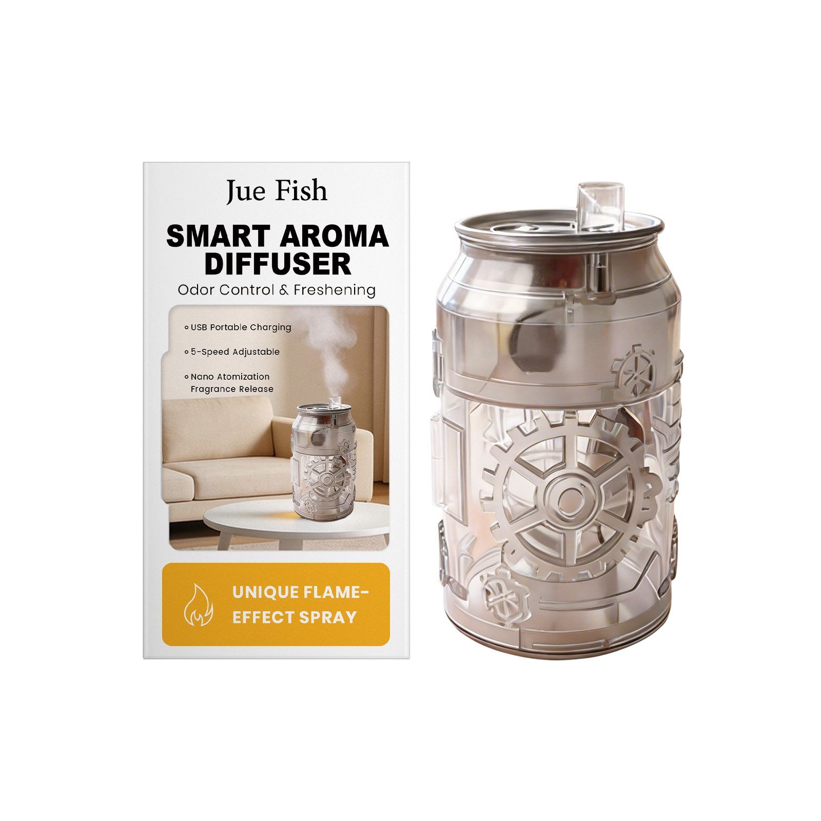 JUE FISH Can-Shaped USB Aroma Diffuser, 1 Piece photo 8