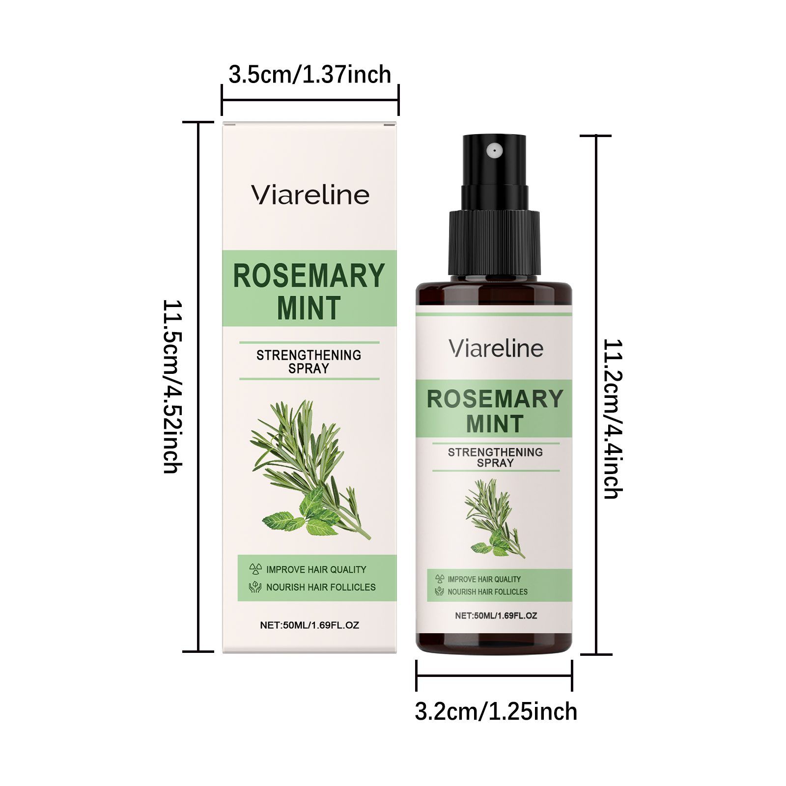 VIARELINE Rosemary Mint Leave-In Hair Spray, 50 ml photo 3