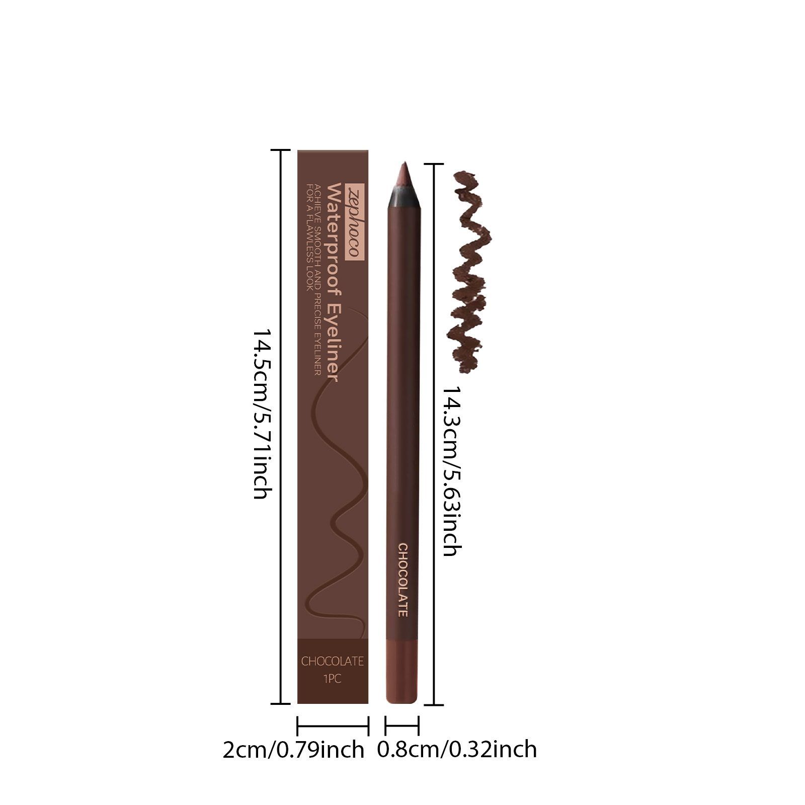 zephoco Eyeliner Pencil, Chocolate Brown, 1 Piece photo 4