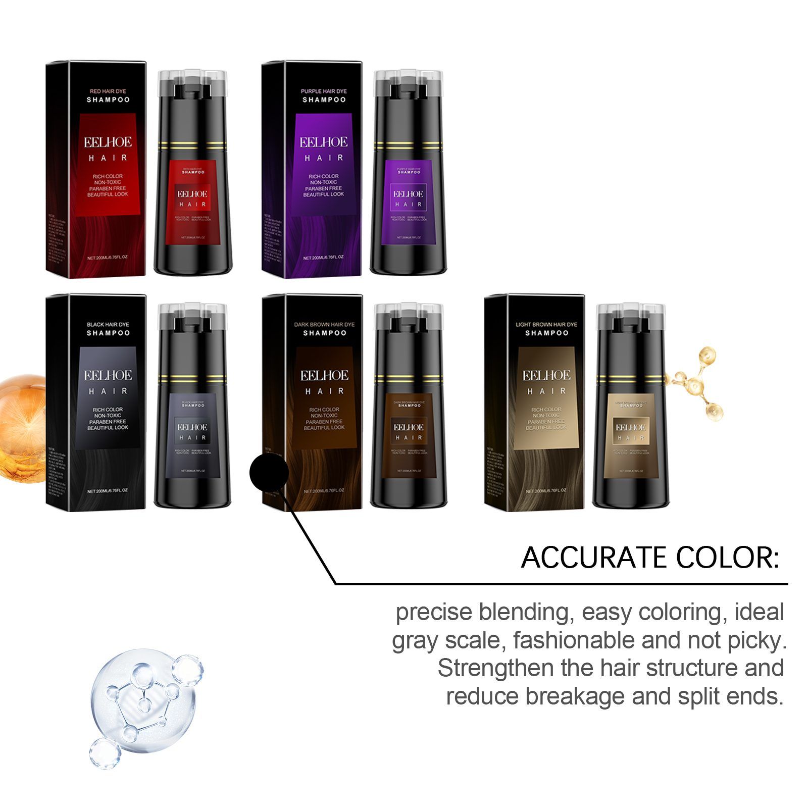 EELHOE Red Color-Depositing Shampoo, 200 ml photo 6