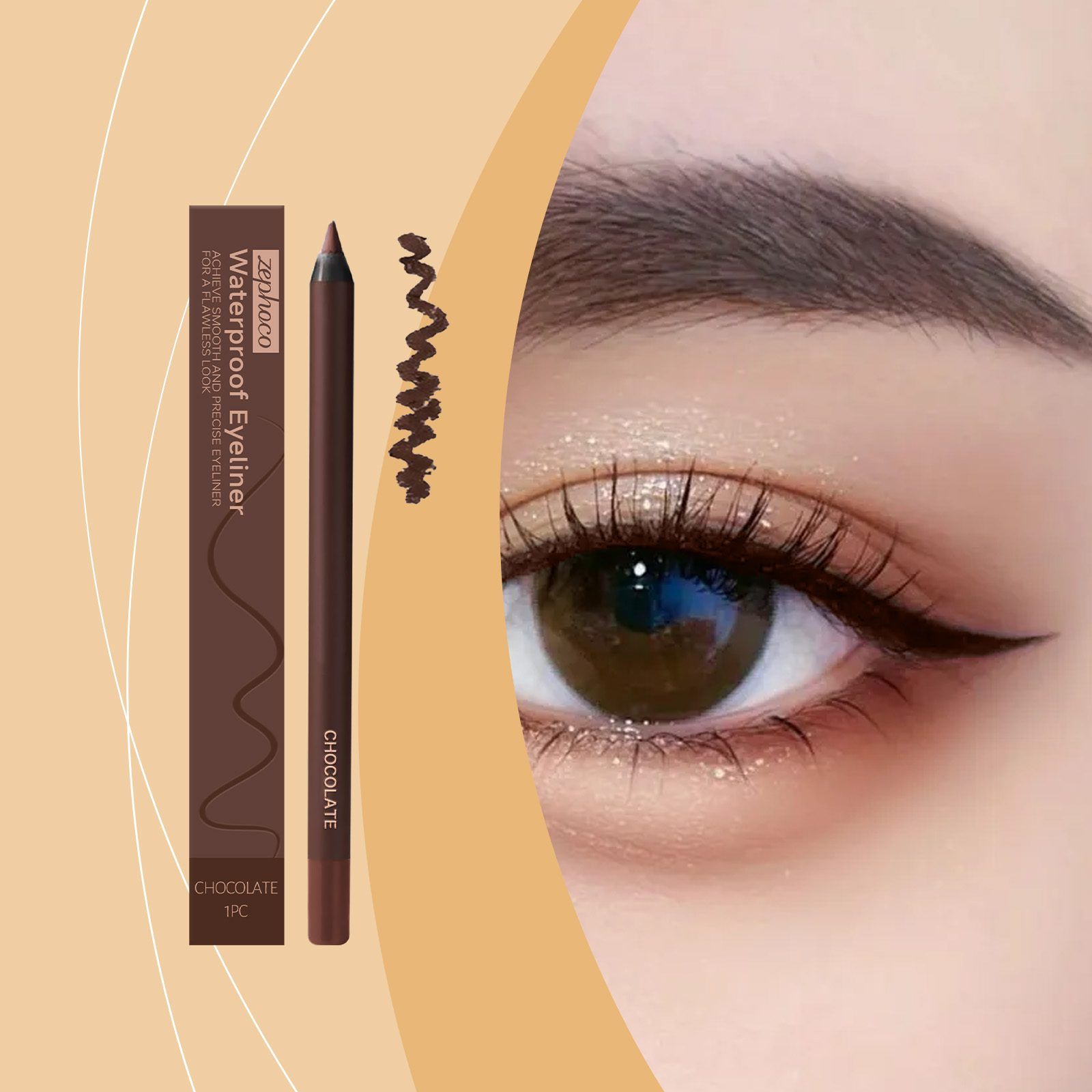 zephoco Eyeliner Pencil, Chocolate Brown, 1 Piece photo 6