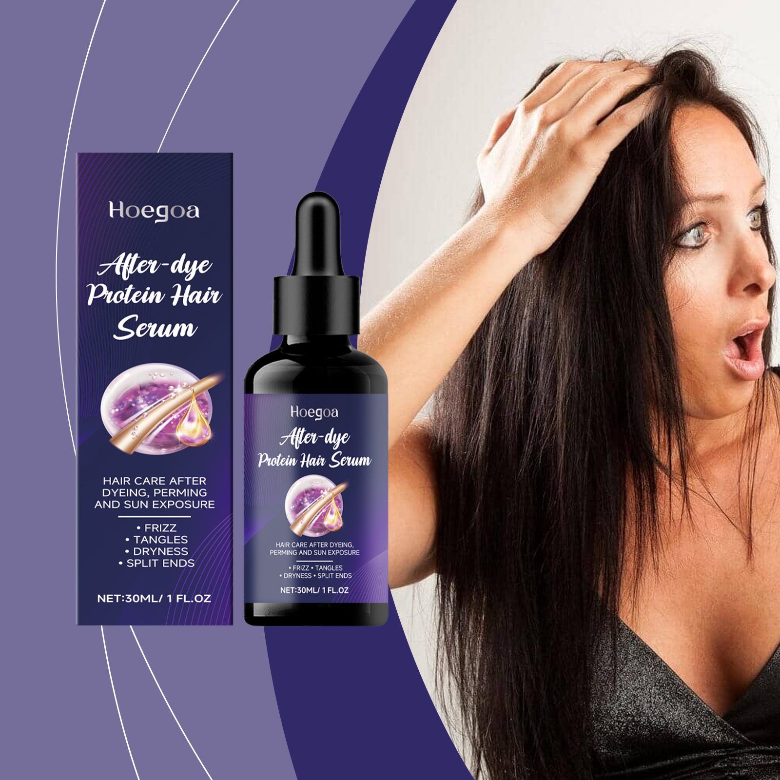 HOEGOA Post-Color Keratin Hair Serum, 30 ml photo 2