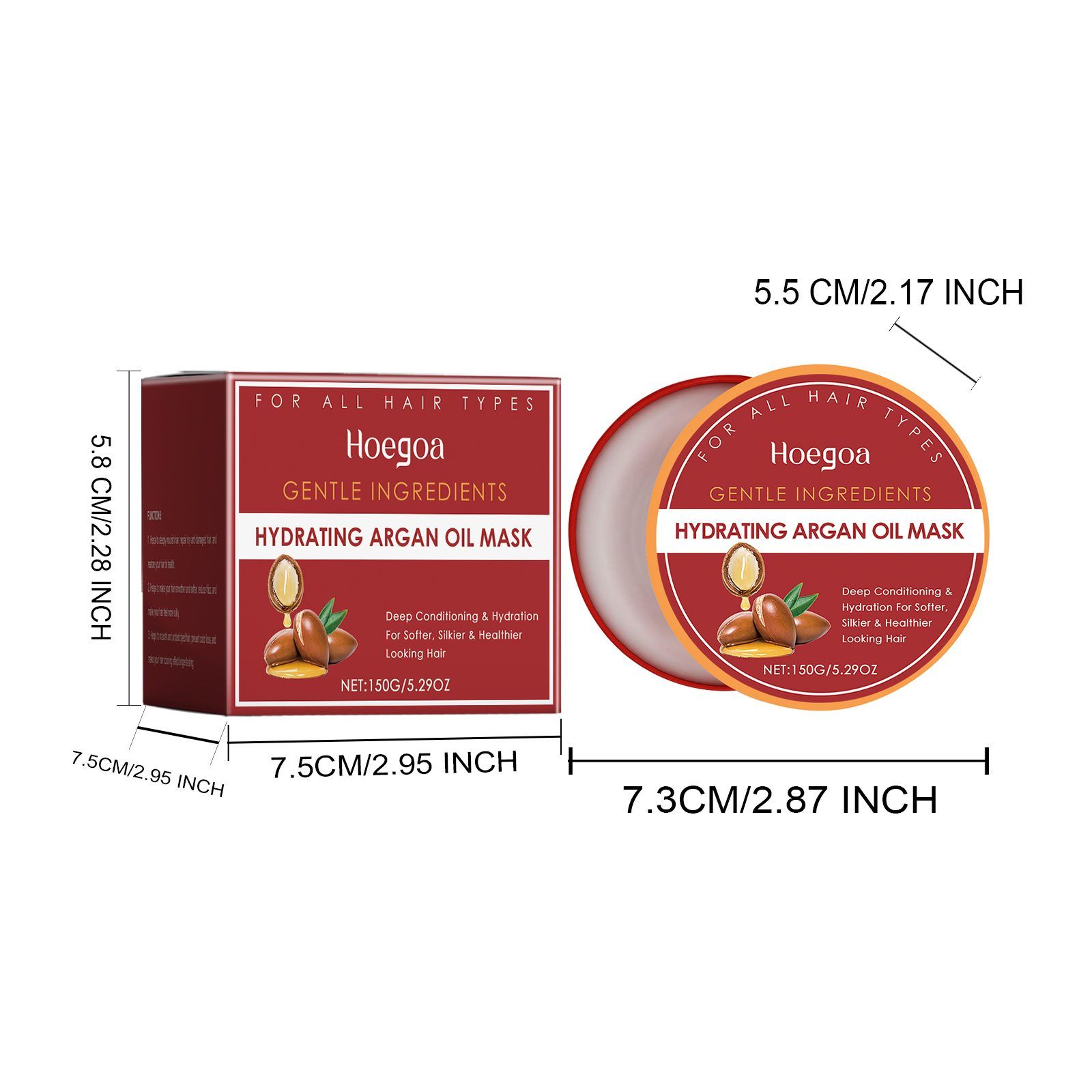 HOEGOA Argan Oil Rinse-Off Hair Mask, 150 g photo 2