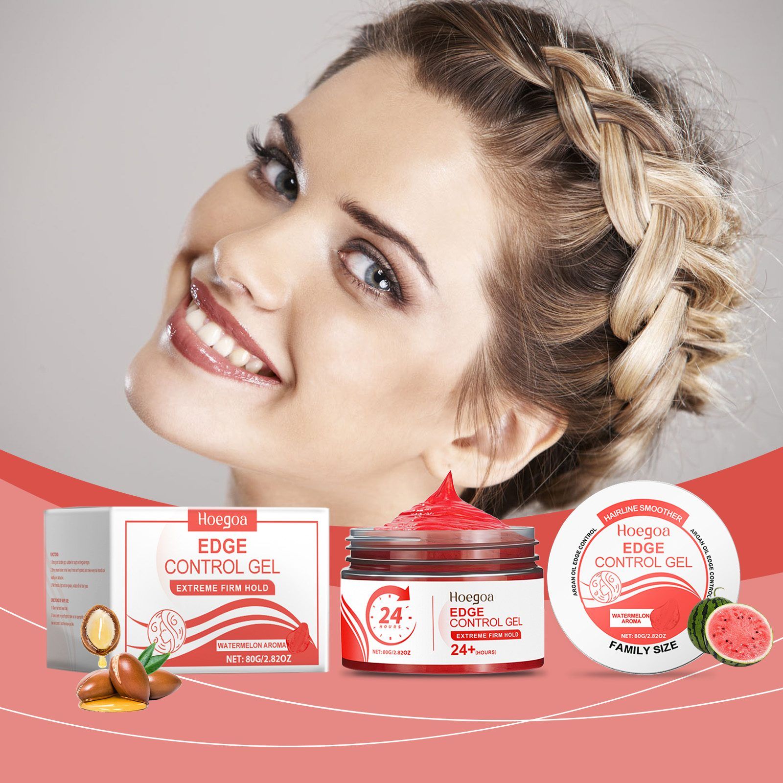 HOEGOA Watermelon Aroma Edge Control Gel, 80 g photo 6