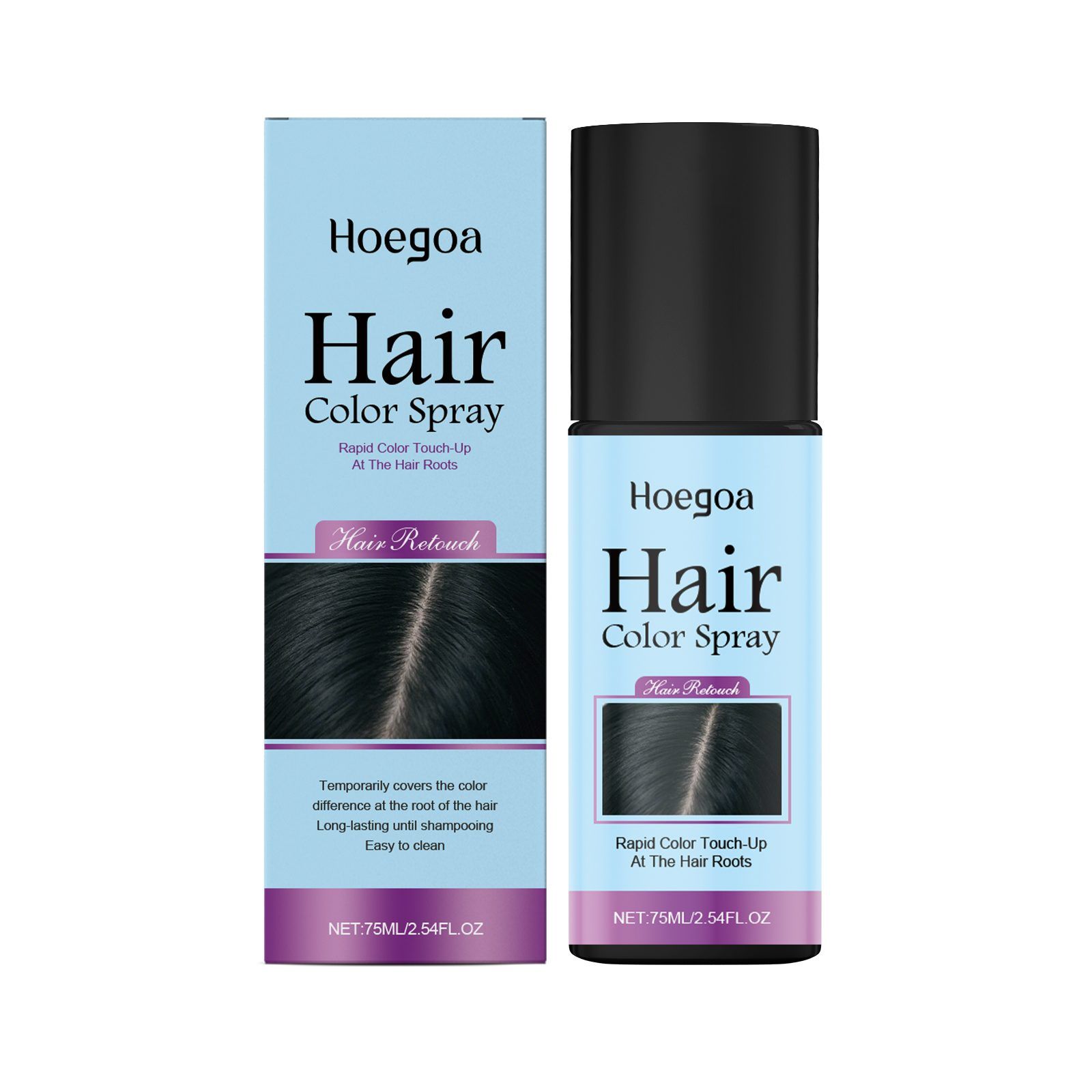 HOEGOA Temporary Black Hair Color Spray, 75 ml photo 1