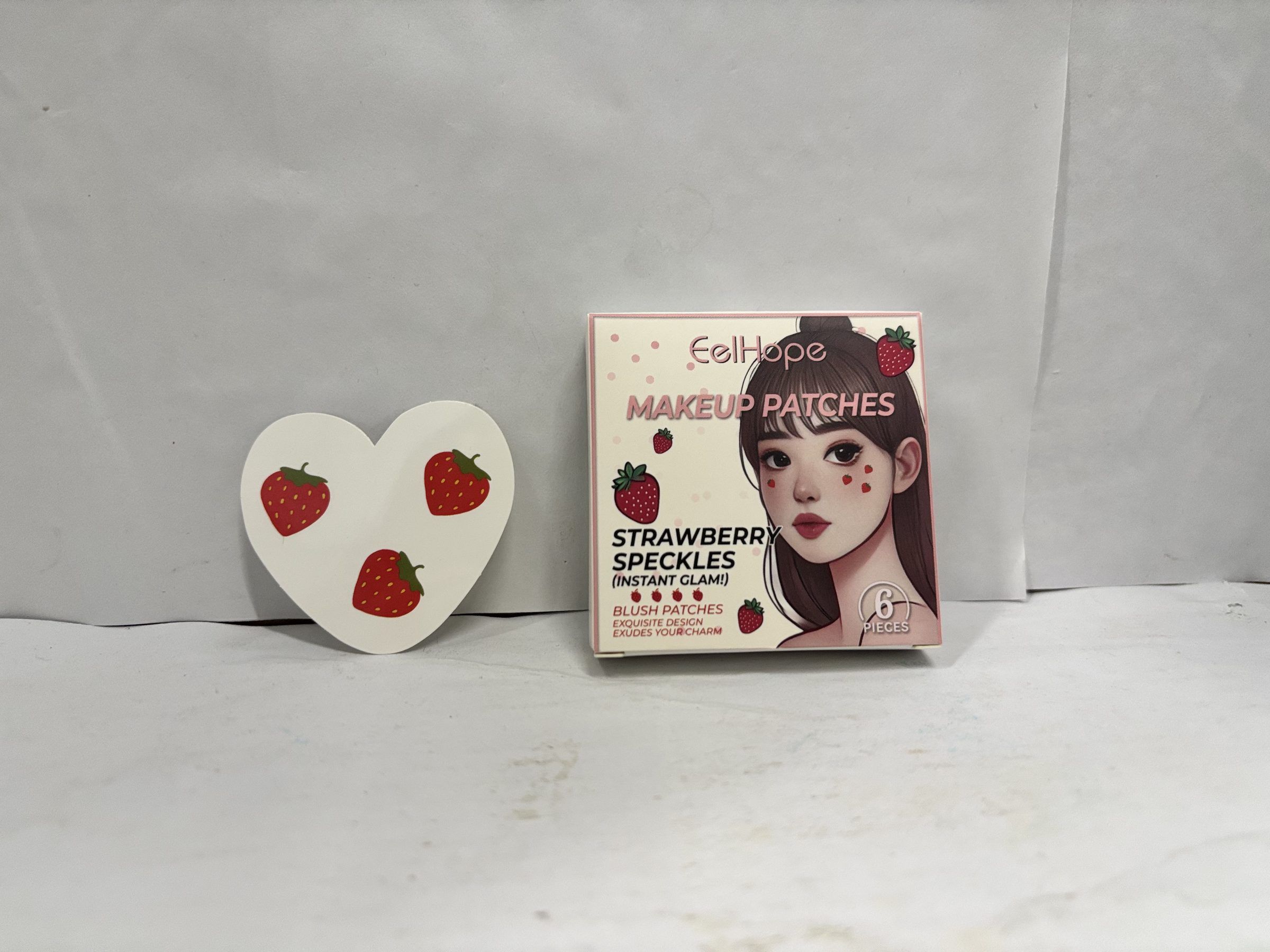 EELHOPE Strawberry Cosmetic Face Stickers, 6 Pieces photo 2
