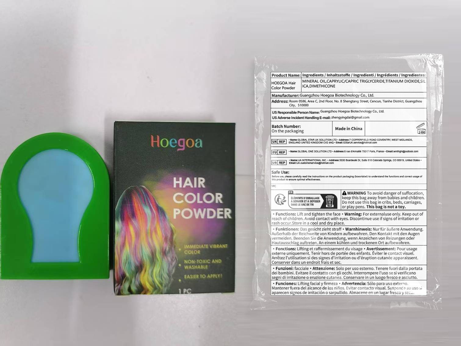 HOEGOA Green Hair Color Compact, 1 Piece photo 6