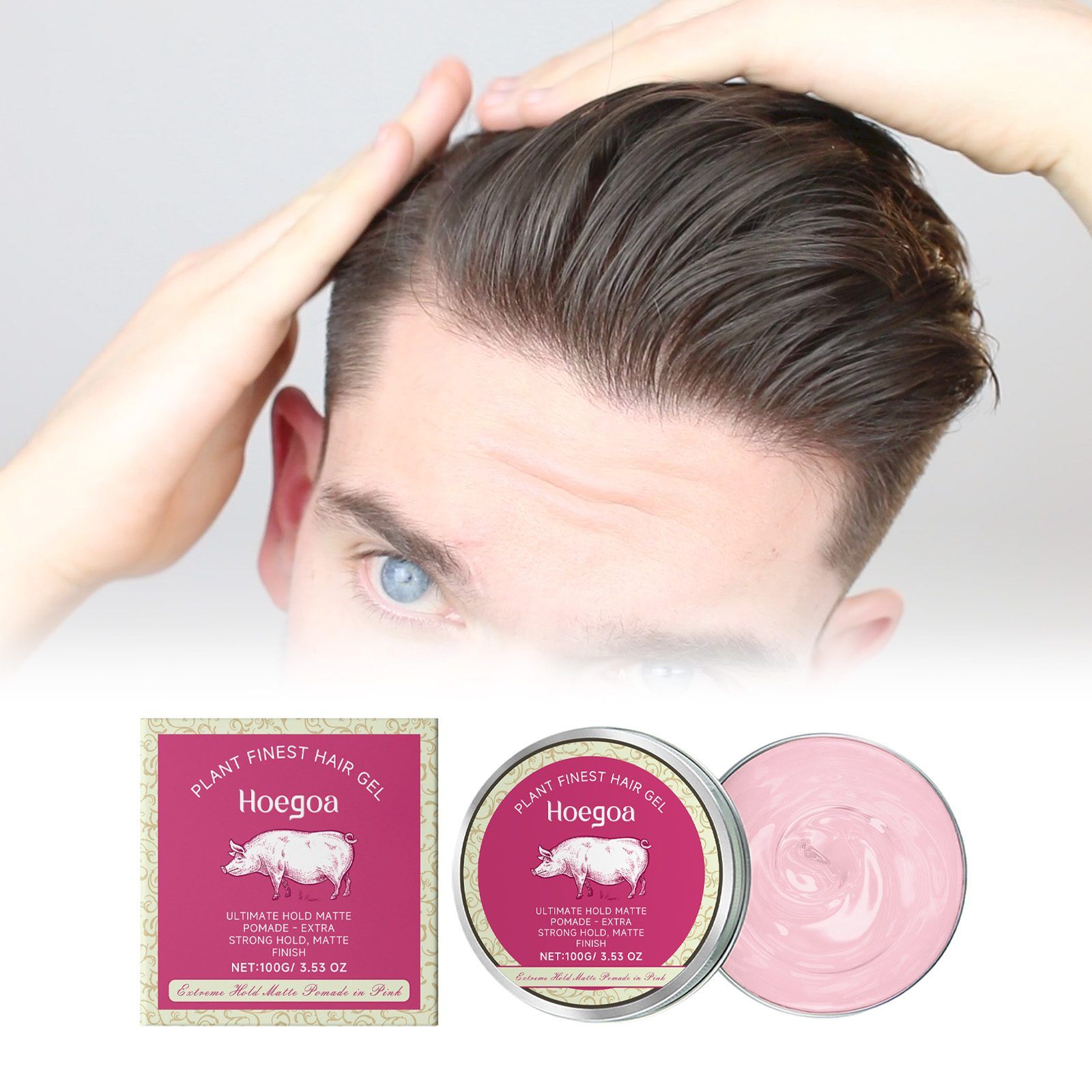 HOEGOA Pink Hair Styling Gel, 100 g photo 4