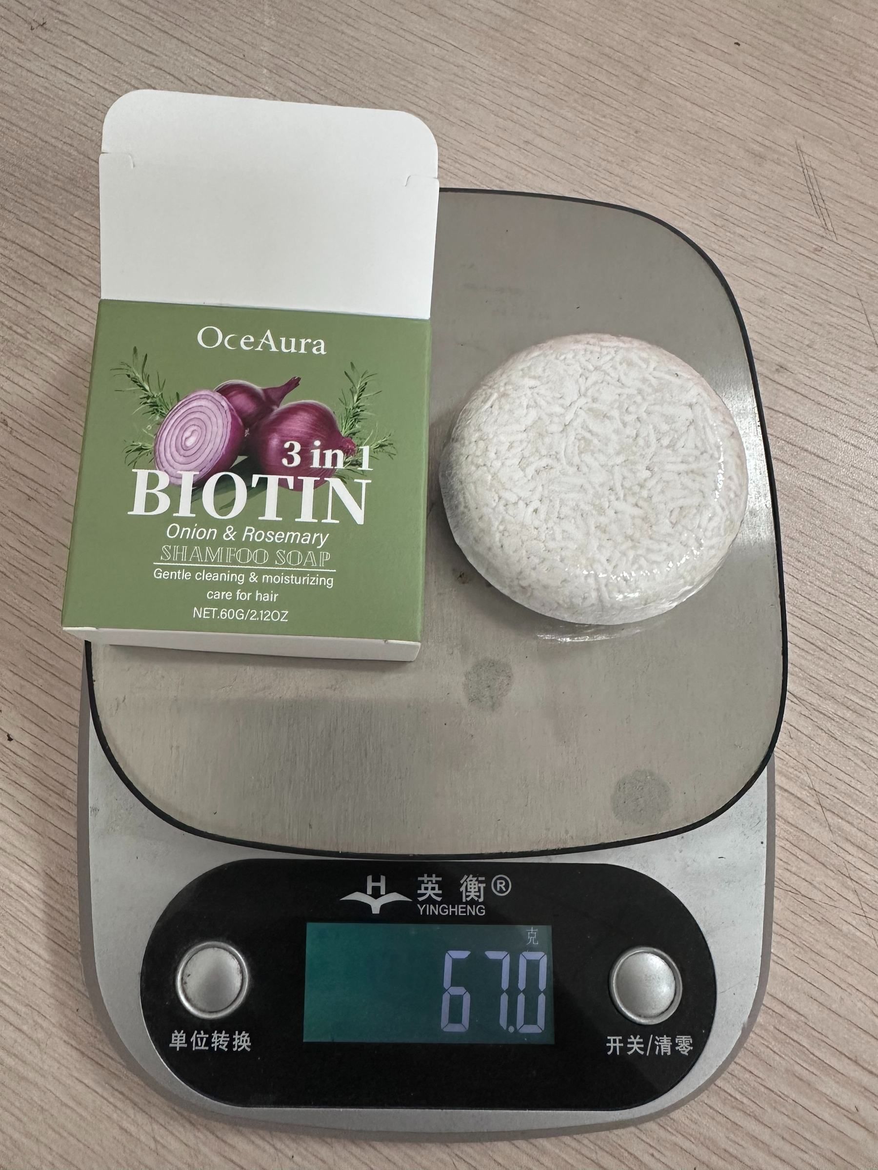OCEAURA Onion and Rosemary Shampoo Bar, 60 g photo 6