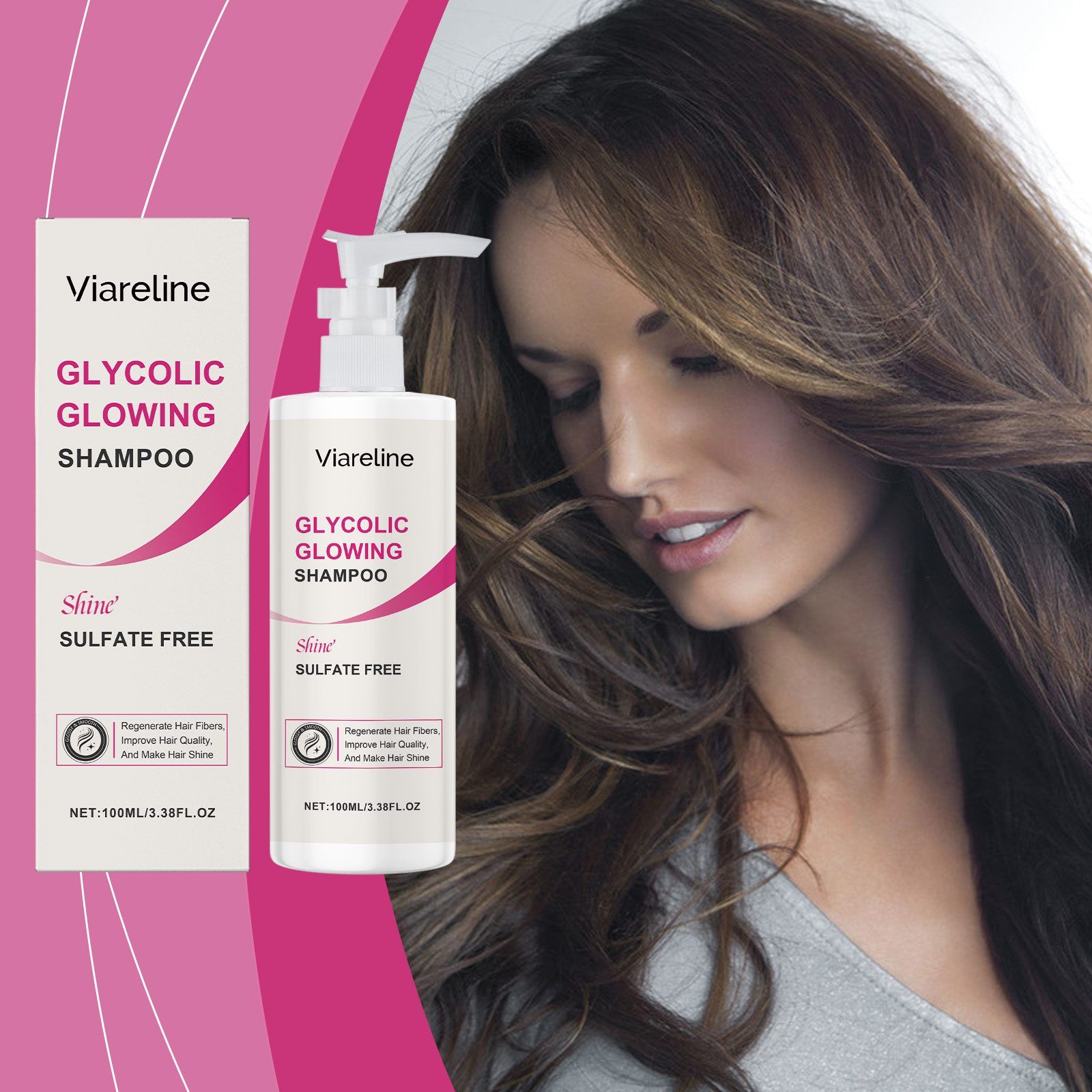 VIARELINE Shine Care Hair Shampoo, 100 ml photo 3